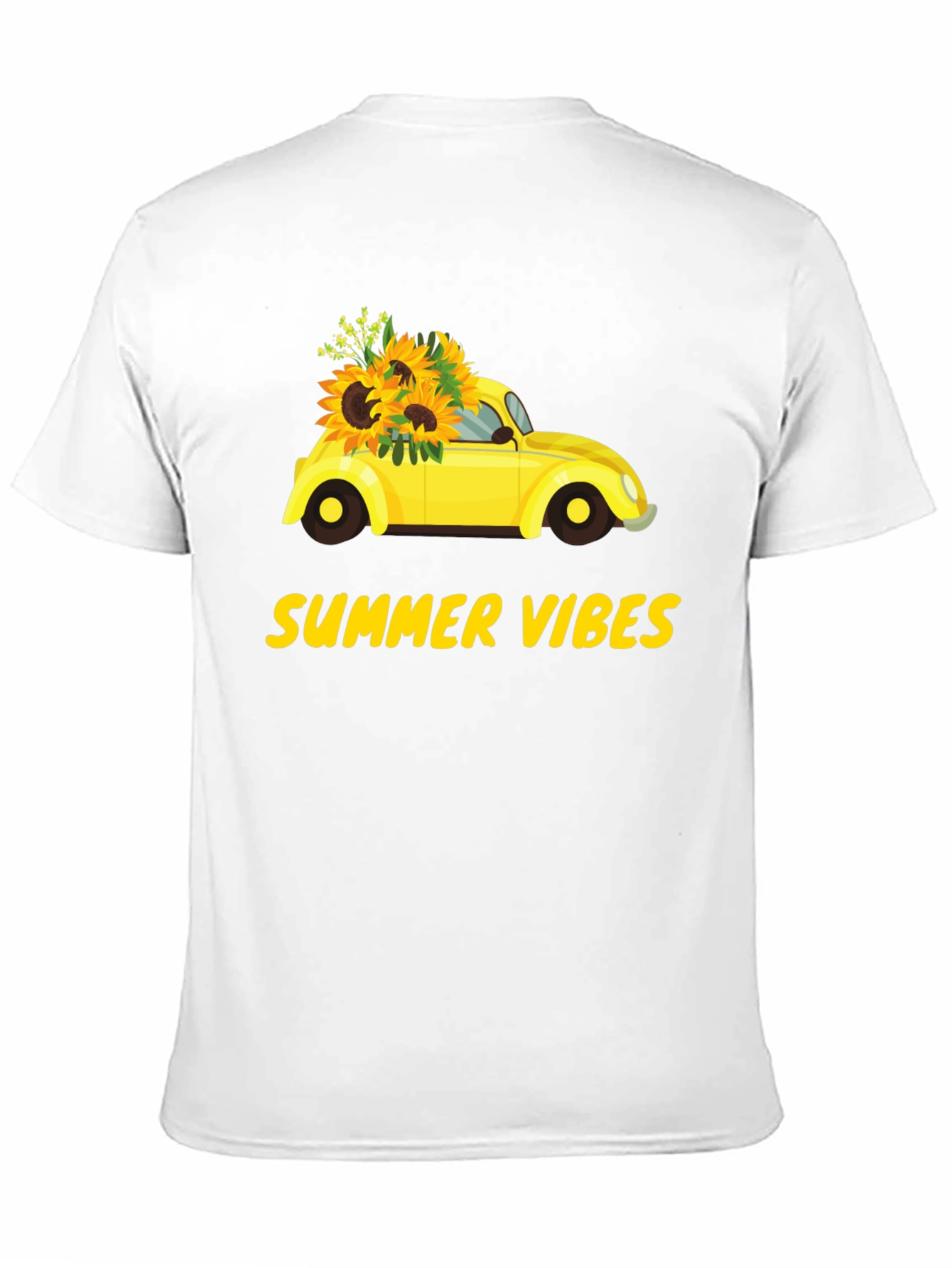 Black Summer Vibes Sunflower Car Graphic T-Shirt view 11
