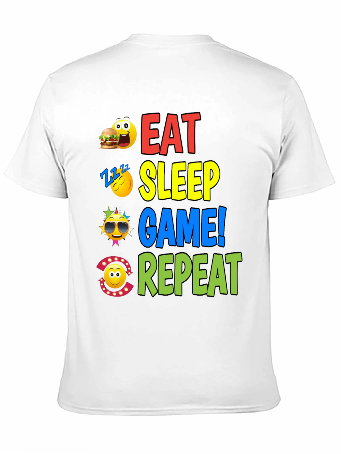 Black Eat Sleep Game Repeat Graphic T-Shirt view 11