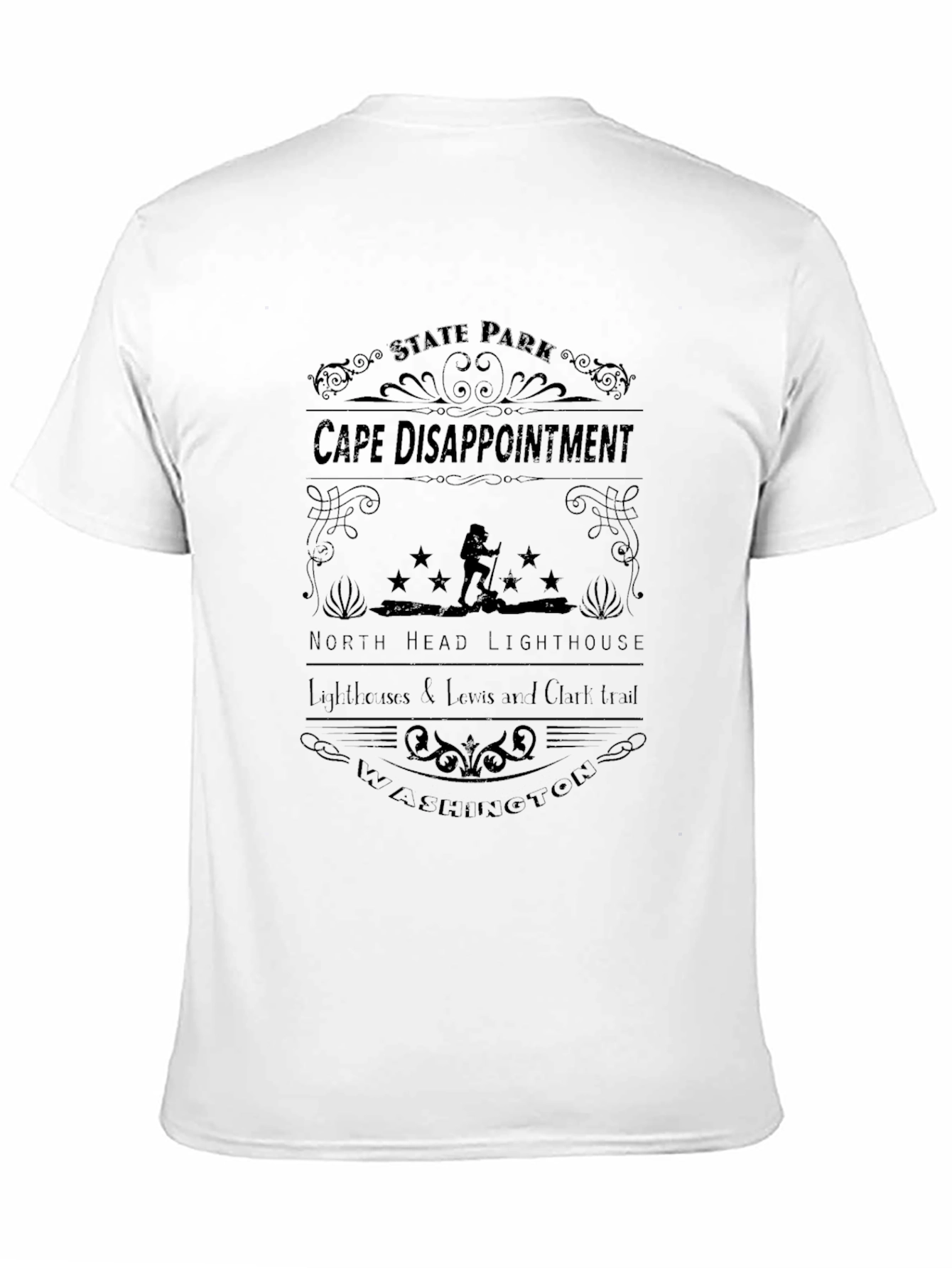 Black Cape Disappointment State Park Graphic T-Shirt view 11