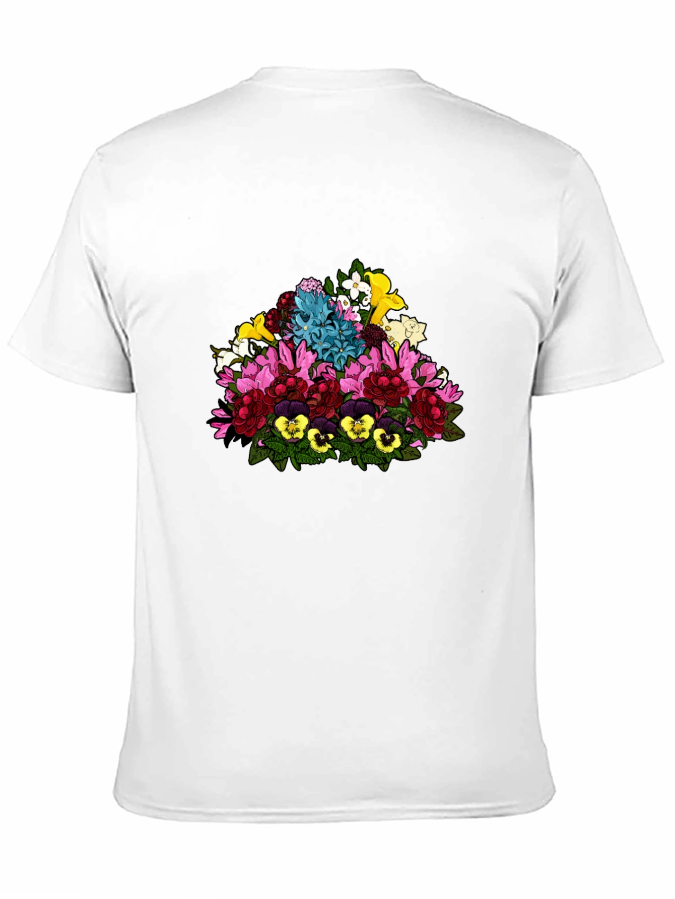Black Floral Bouquet Graphic Black T-Shirt view 11