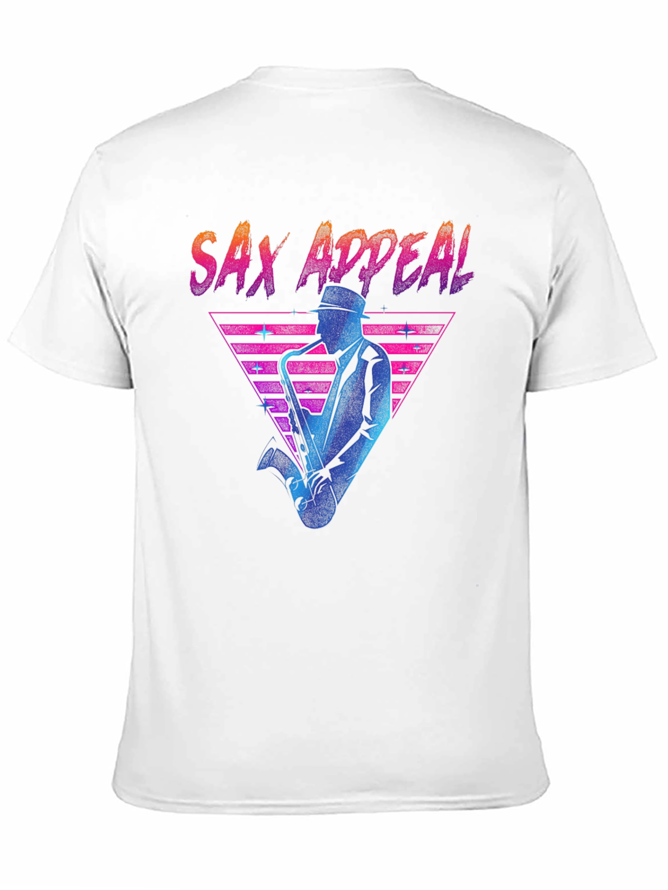 Black Sax Appeal T-Shirt - Retro 80s Design view 11