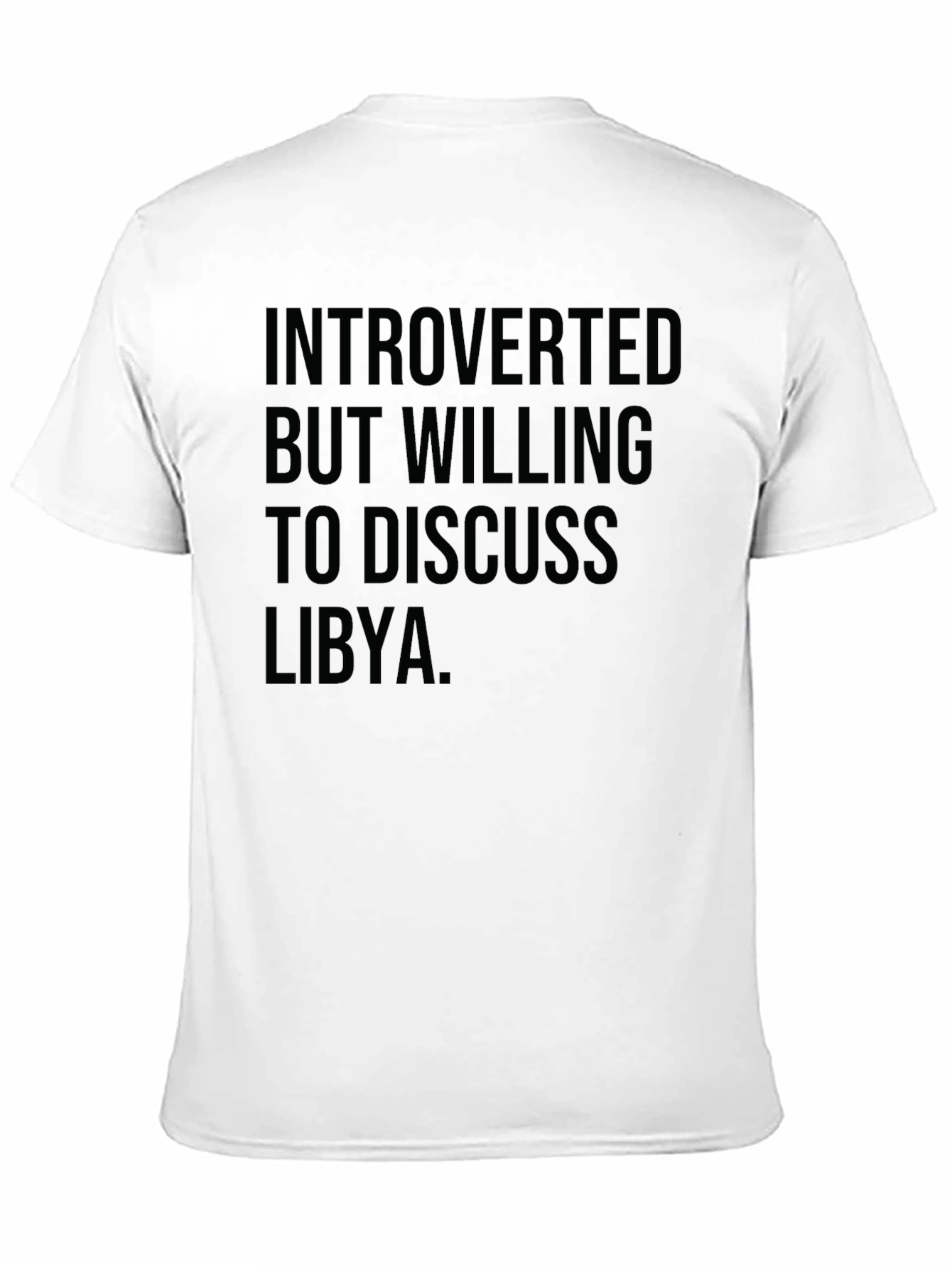 Black Introverted Libya T-Shirt - Black Cotton Tee for Thoughtful Introverts view 11