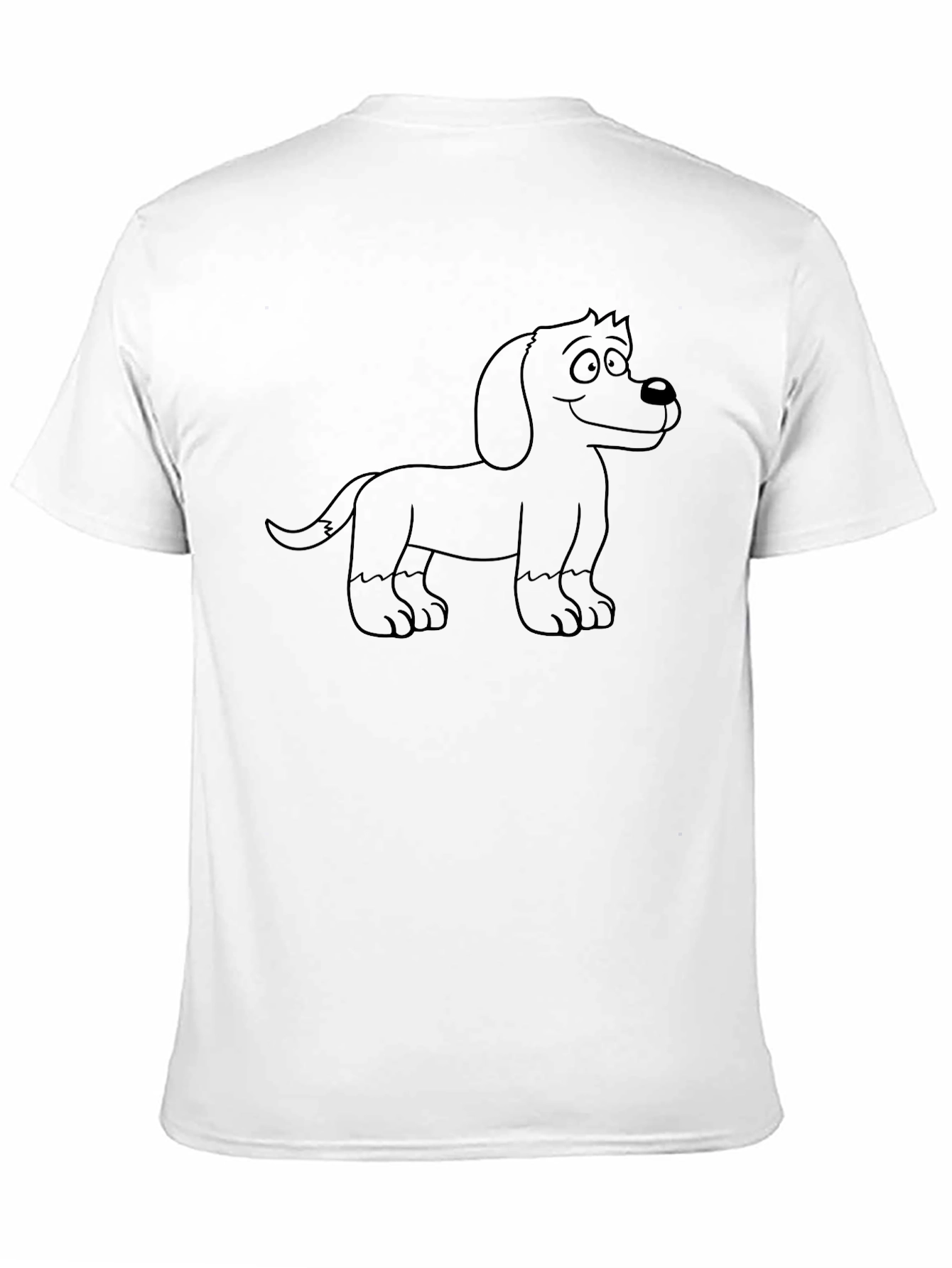 Black Dachshund Dog Outline Black T-Shirt view 11