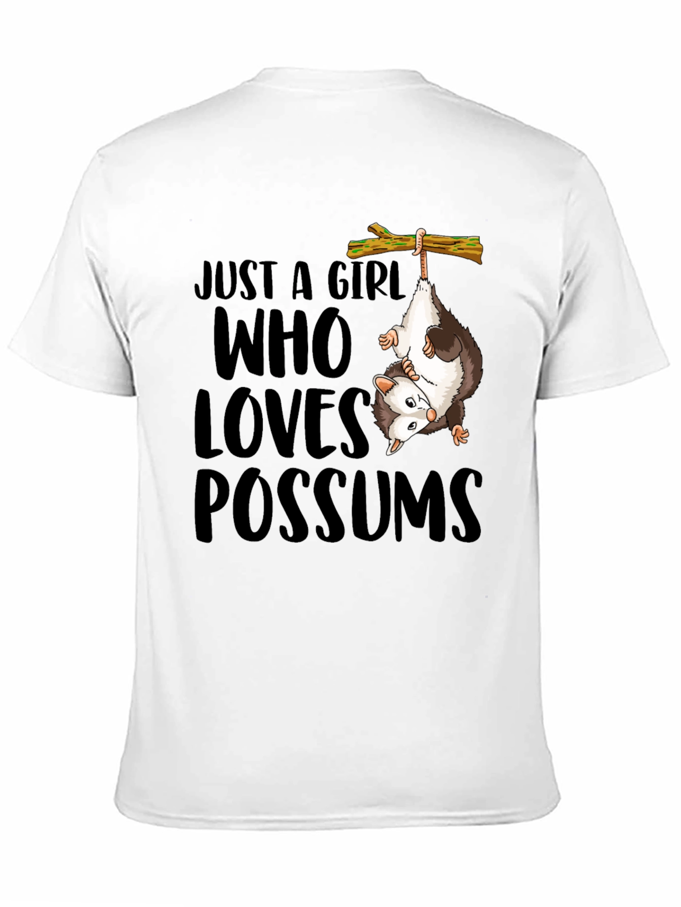 Black Just a Girl Who Loves Possums T-Shirt view 11