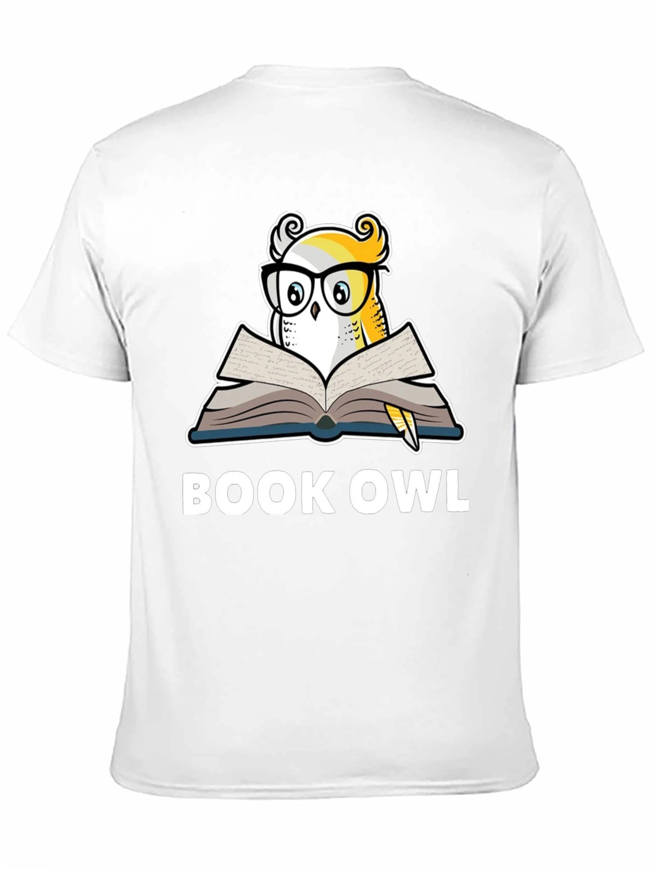 Black Book Owl Graphic T-Shirt - Black Cotton Tee view 11