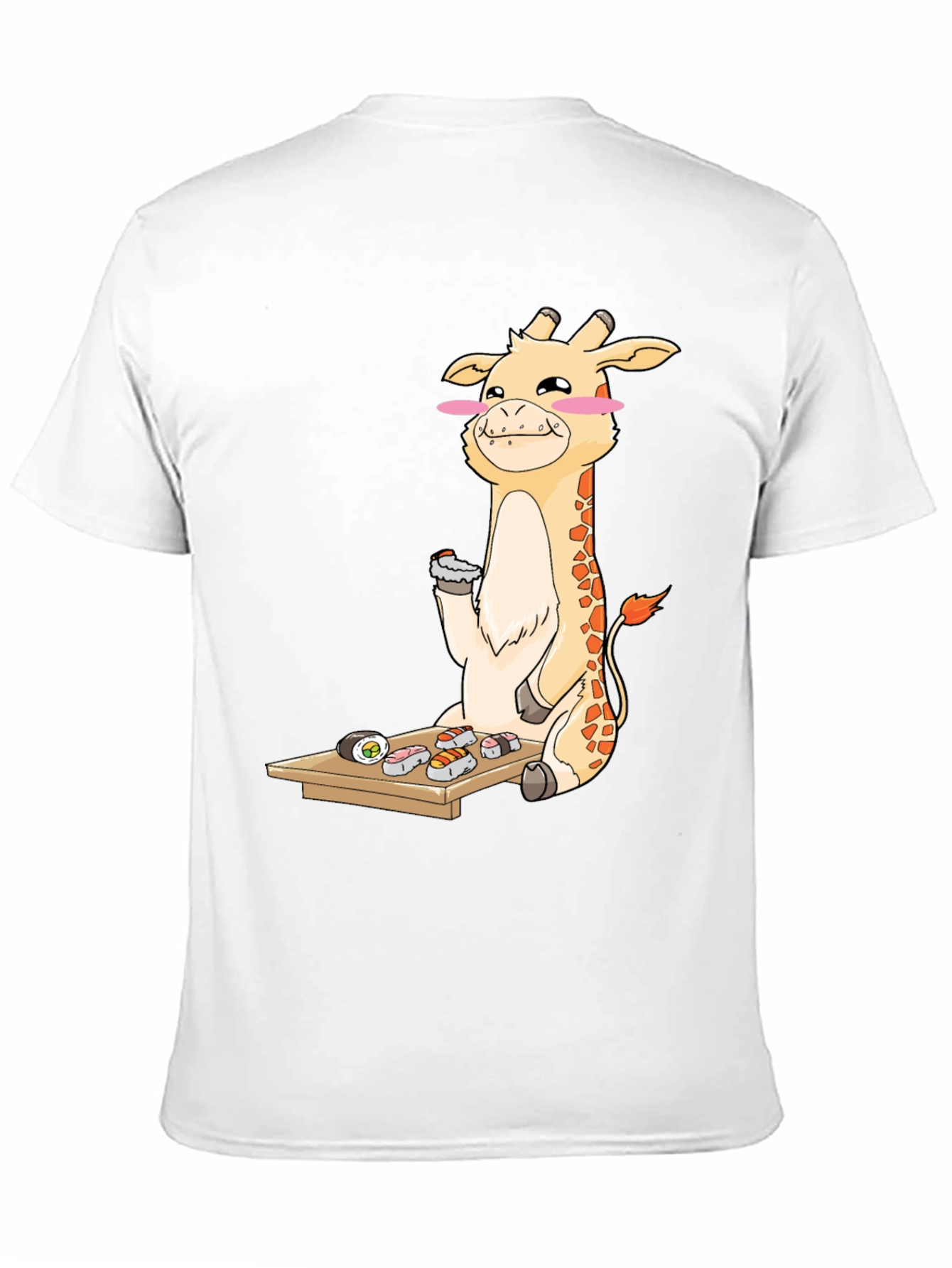 Black Giraffe Sushi Lover T-Shirt - Fun Cartoon Graphic Tee view 11
