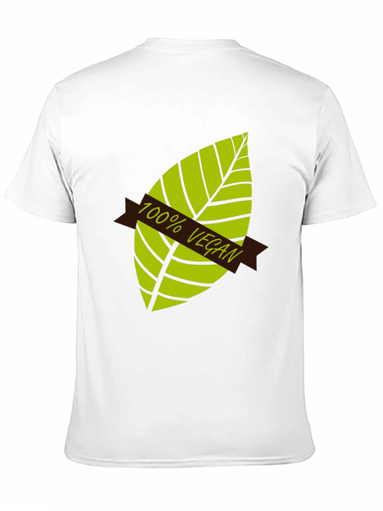 Black 100% Vegan Graphic T-Shirt - Black, Leaf Design view 11