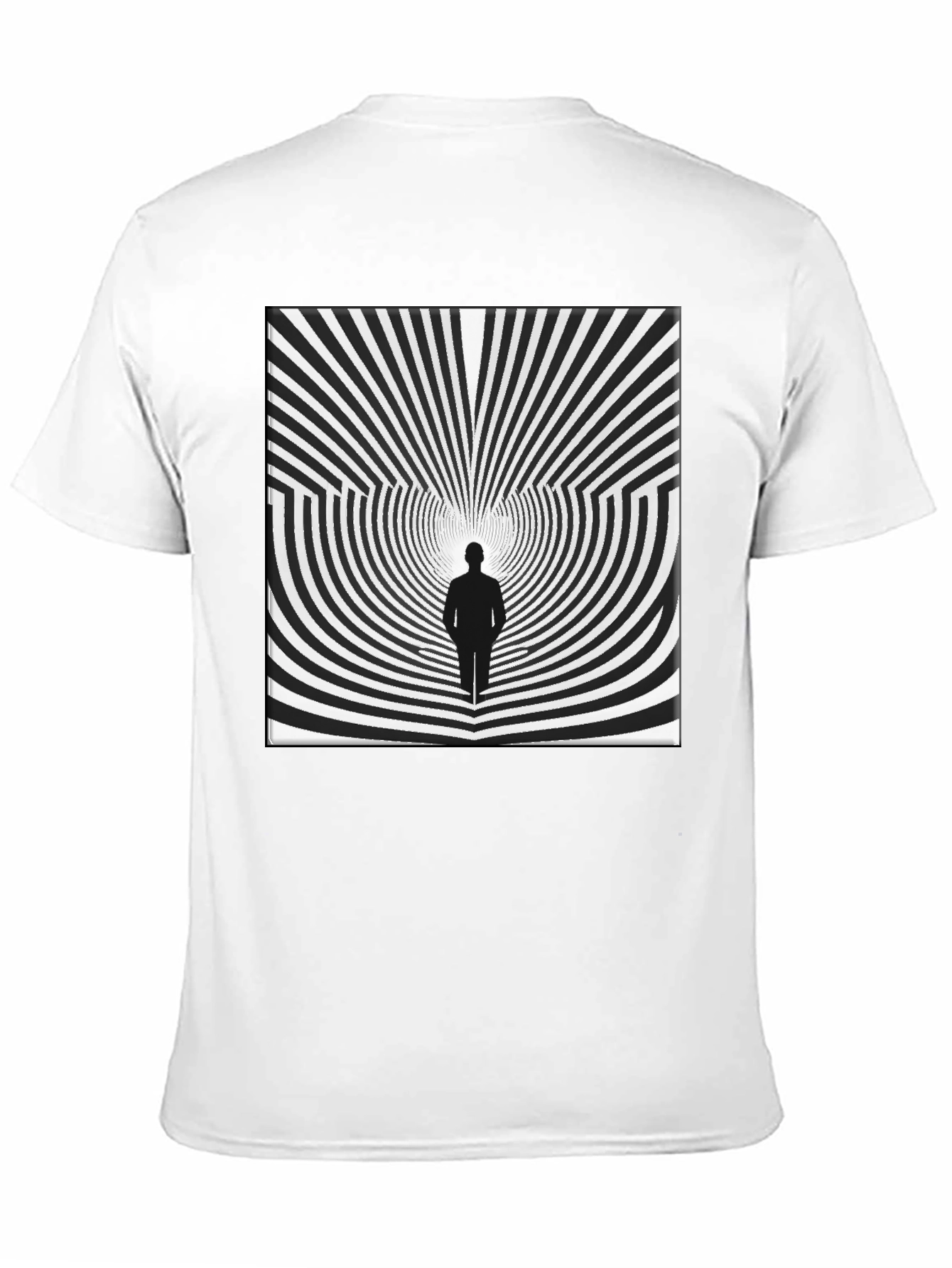 Black Optical Illusion Graphic Tee - Black Cotton Shirt view 11
