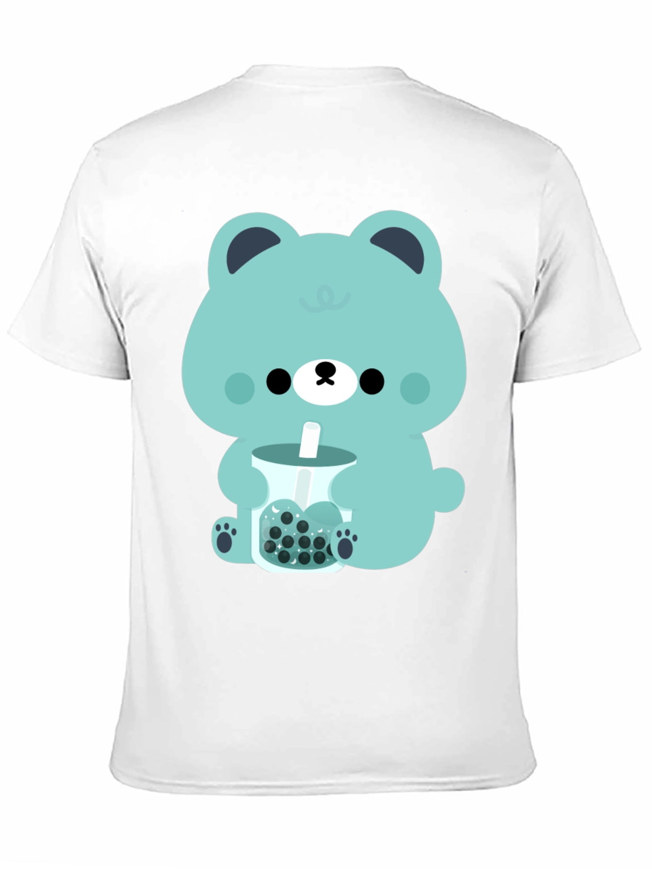 Black Cute Bear Bubble Tea Graphic Tee view 11