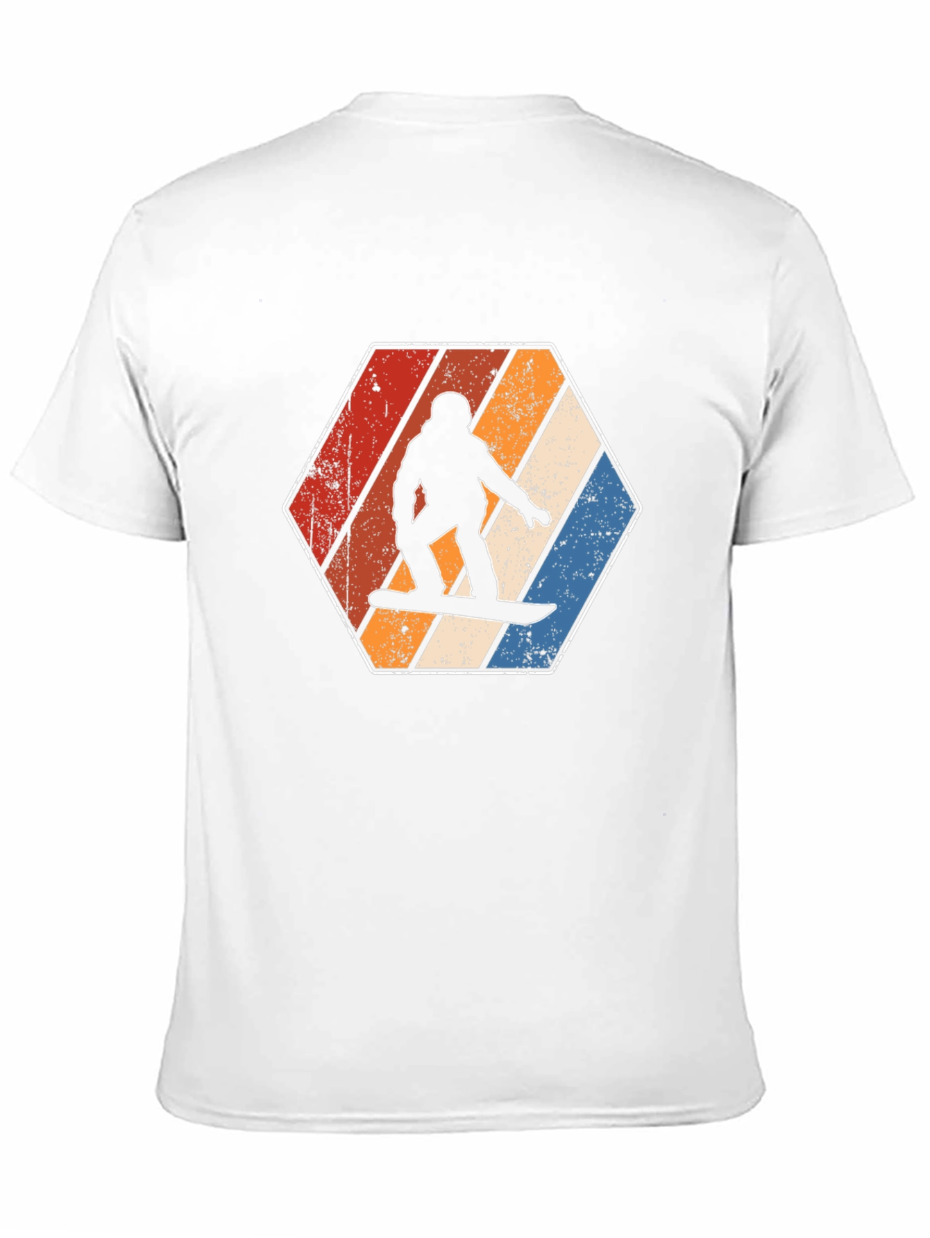 Black Vintage Snowboarder T-Shirt Retro Hexagon Design view 11