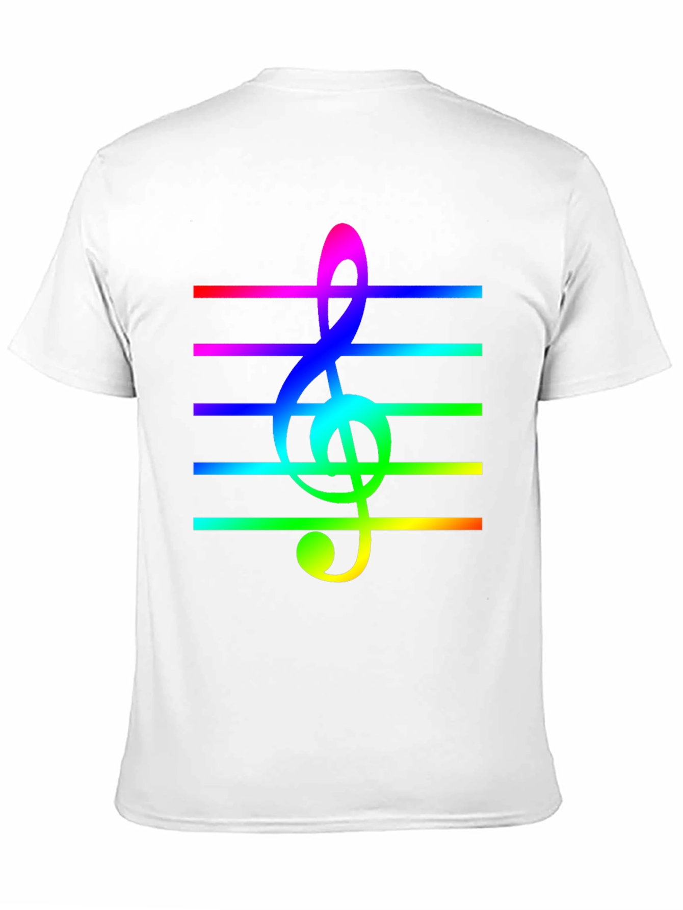 Black Rainbow Treble Clef Music Staff T-Shirt view 11