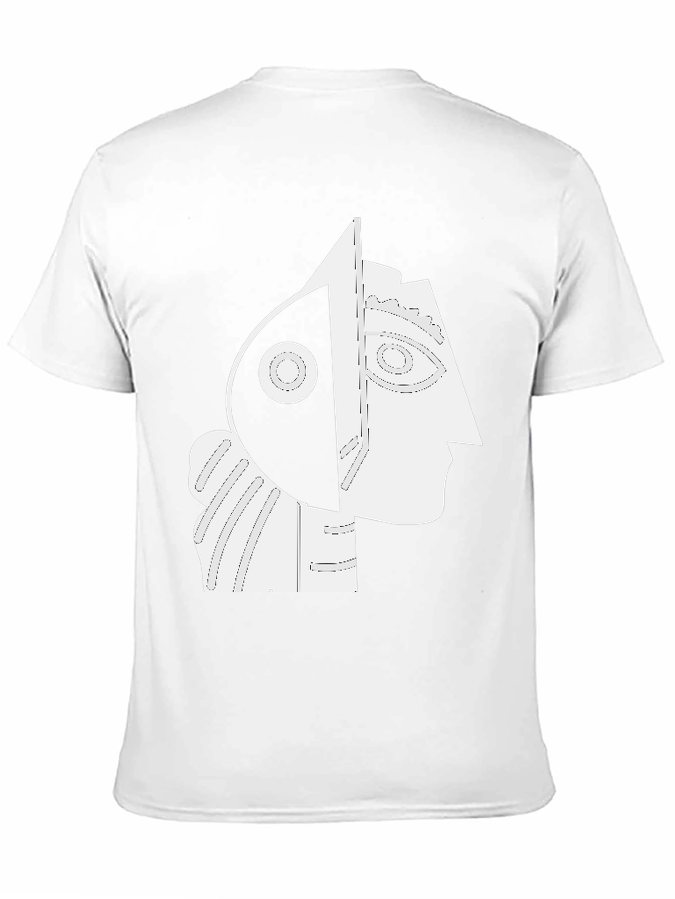 Black Abstract Portrait Graphic Tee - Modern Art Shirt view 11