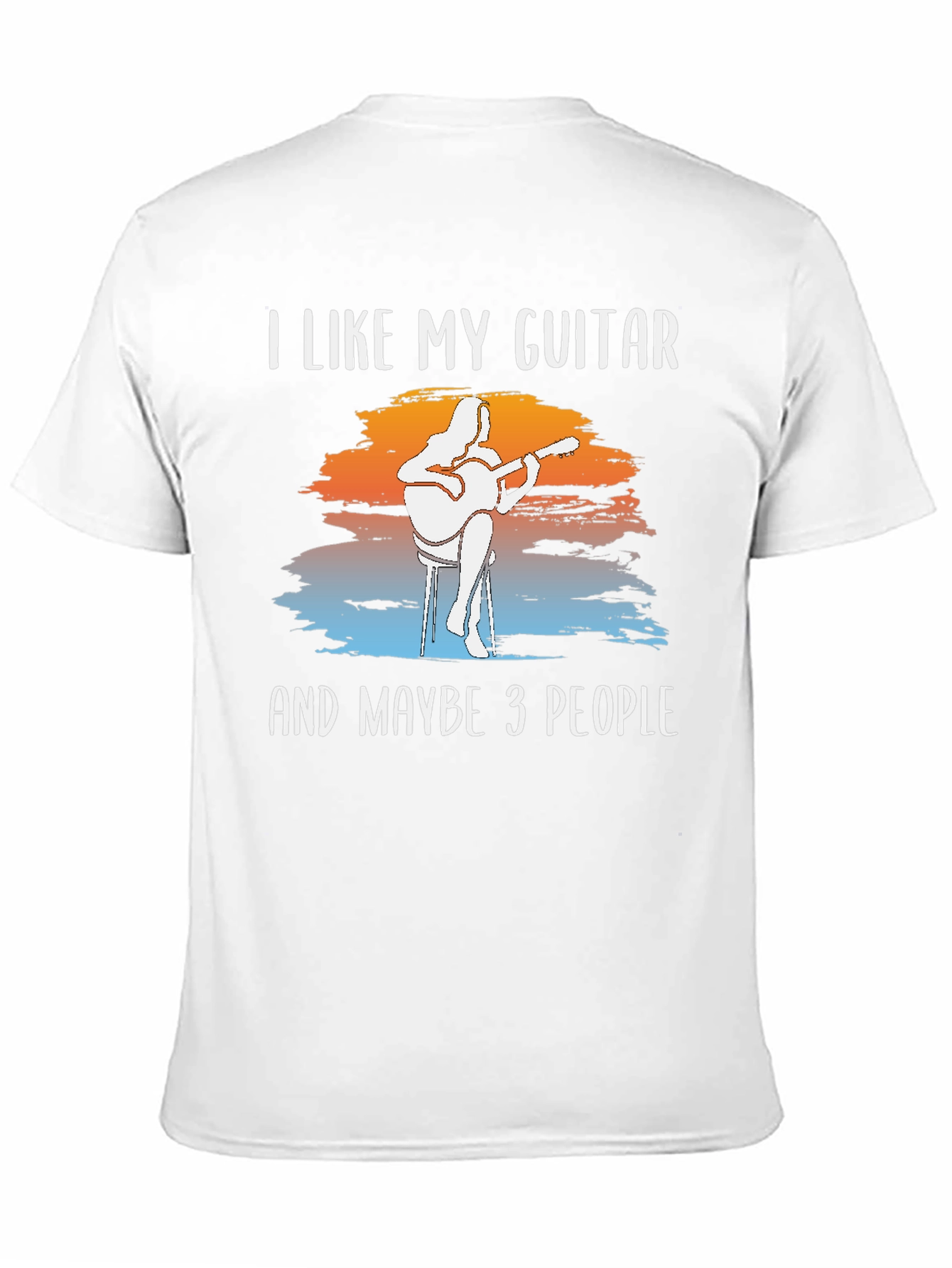 Black Guitar & People Graphic T-Shirt view 11