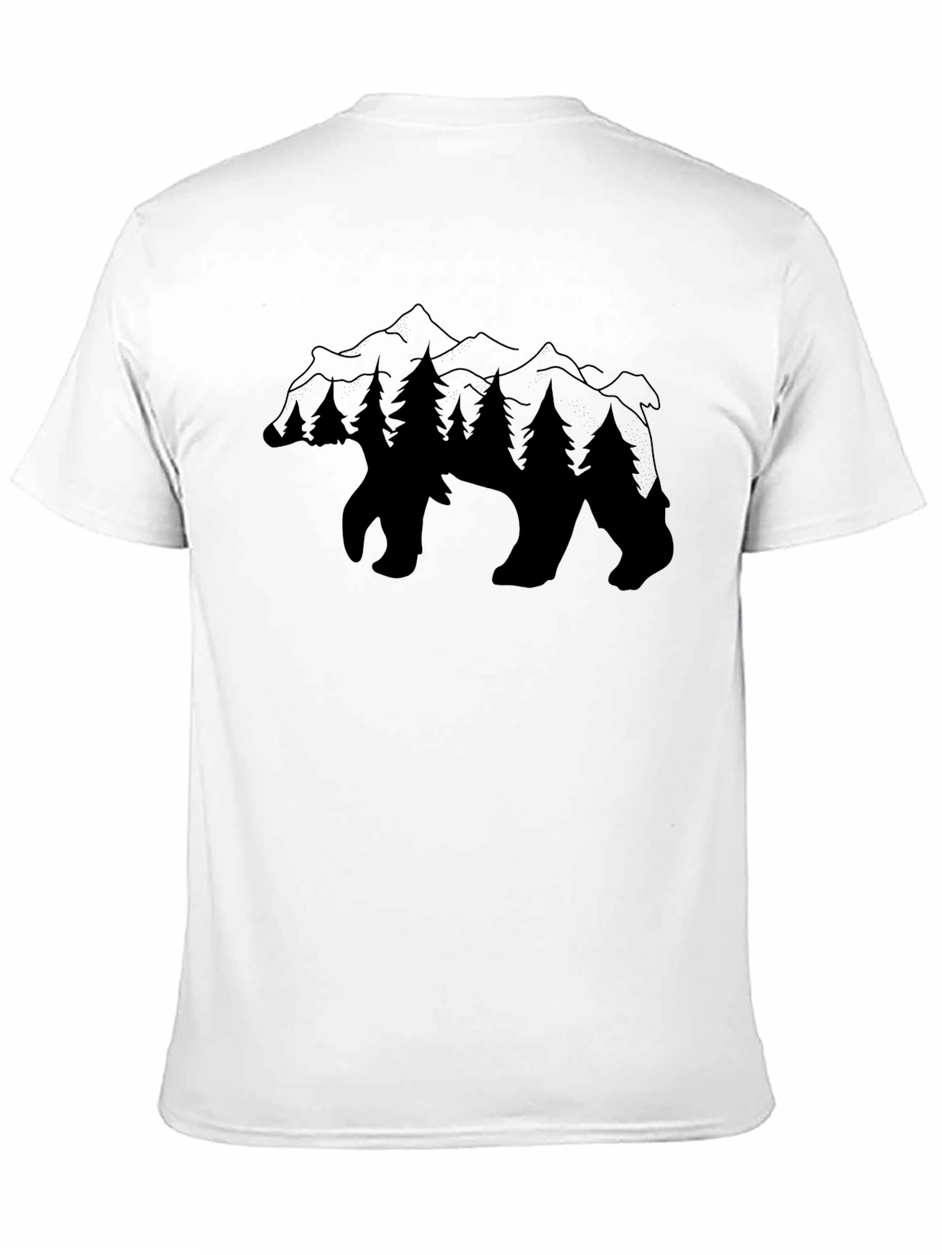 Black Nature Bear Graphic Tee - Black Unisex T-Shirt view 11