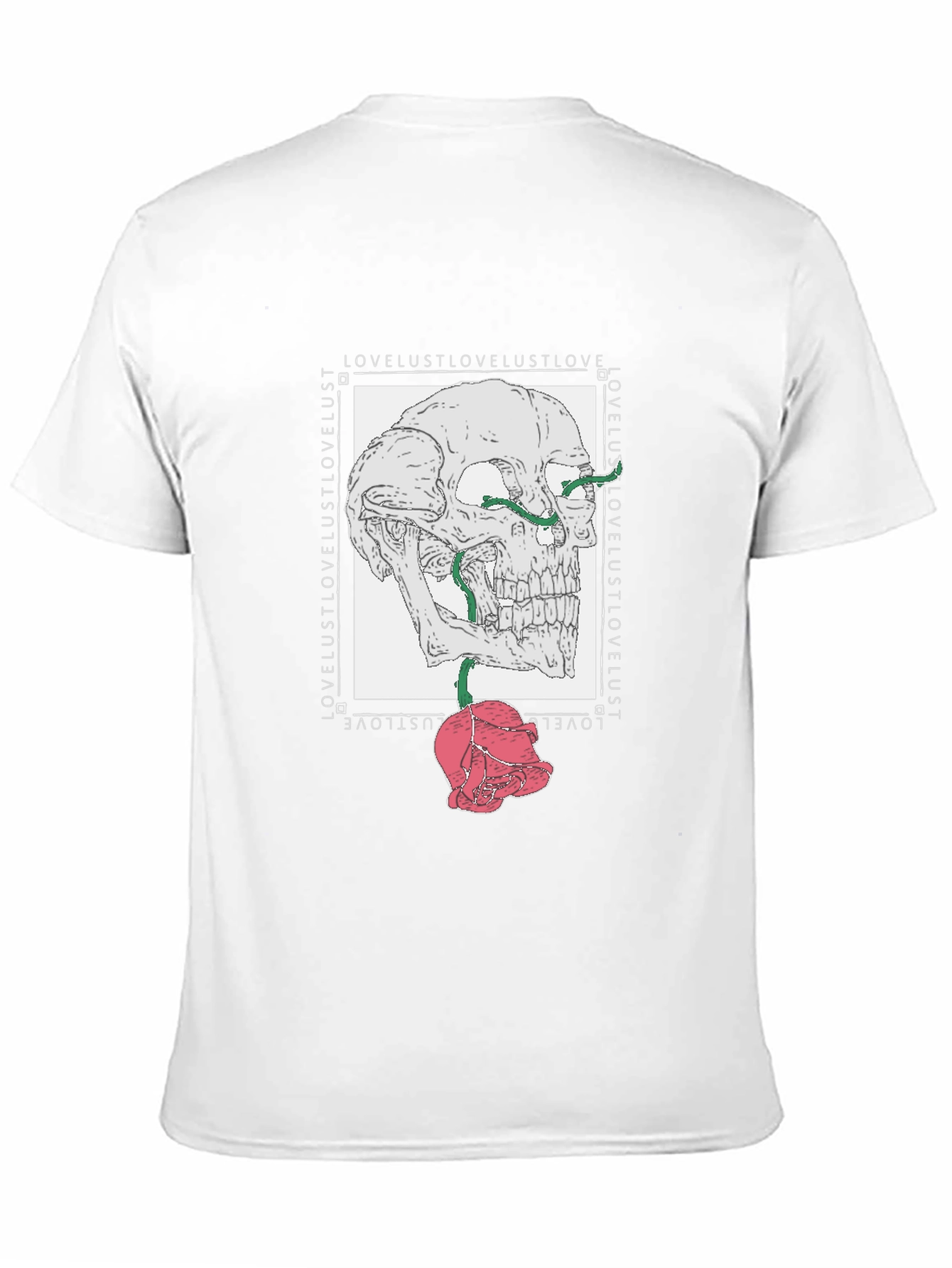 Black Skull & Rose Graphic Tee - Love Lust Design view 11