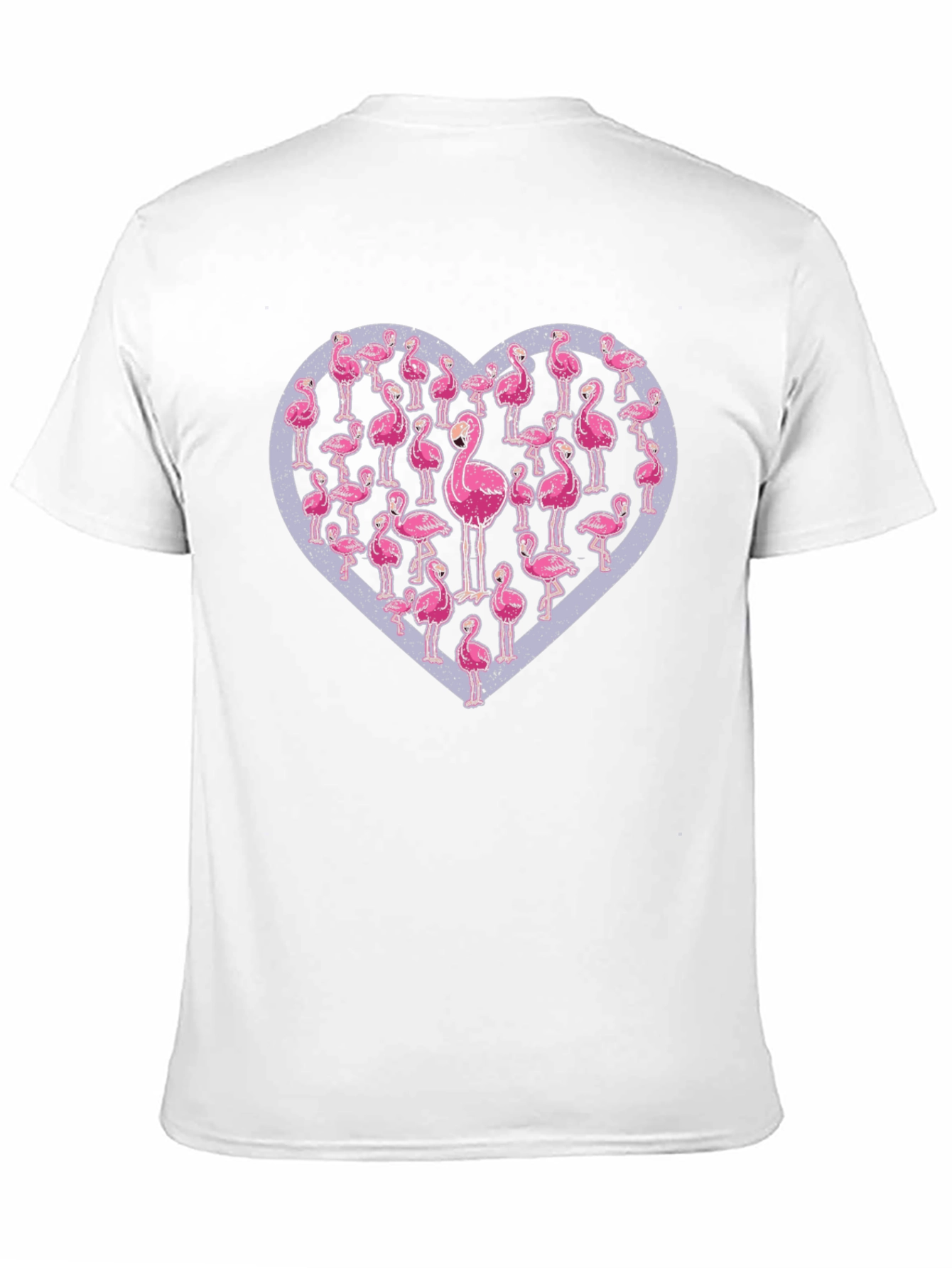 Black Flamingo Heart Graphic Tee - Casual Black T-Shirt view 11