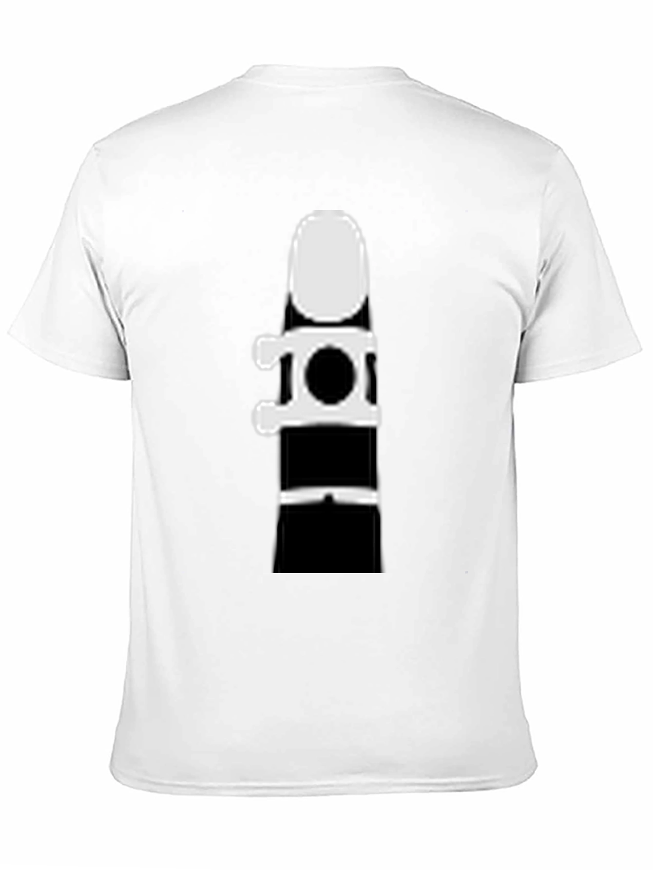 Black Clarinet Silhouette Graphic Tee - Black Cotton T-Shirt view 11