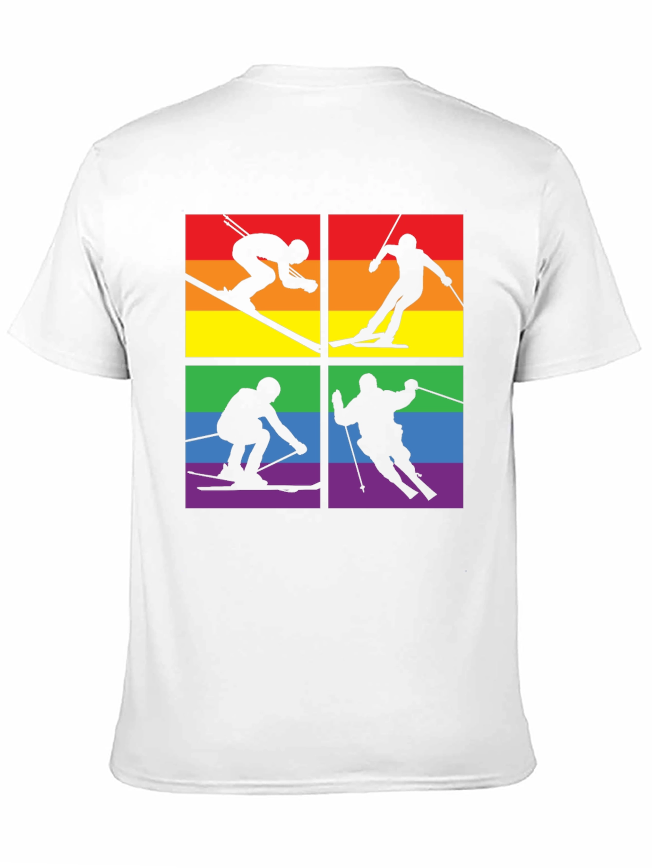 Black LGBTQ+ Pride Skiing T-Shirt view 11