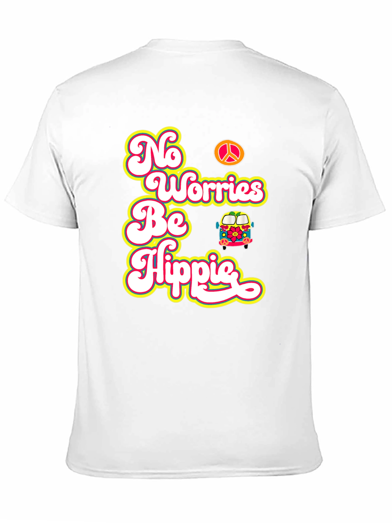 Black No Worries Be Hippie T-Shirt view 11