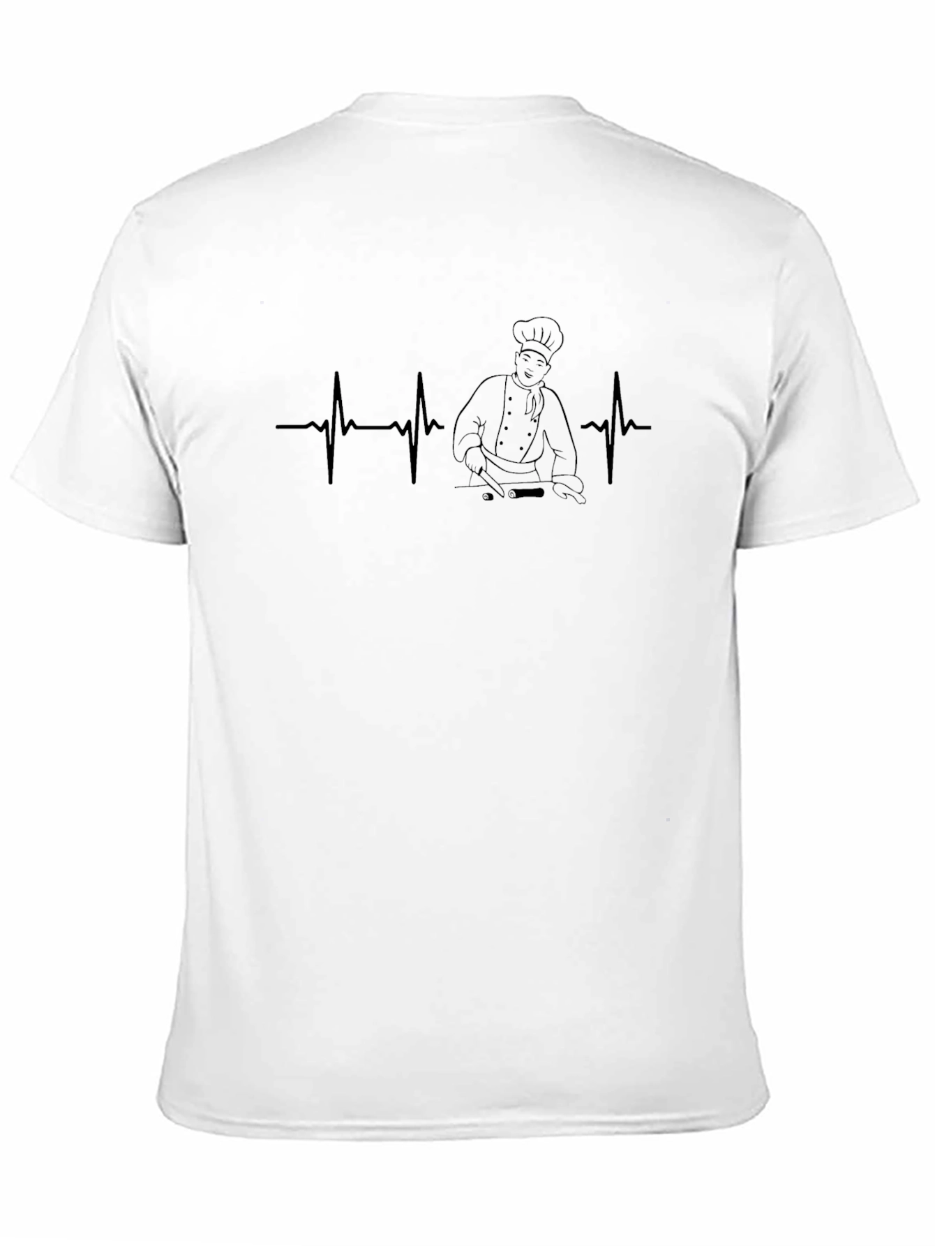 Black Chef Heartbeat T-Shirt - Culinary Life Line view 11
