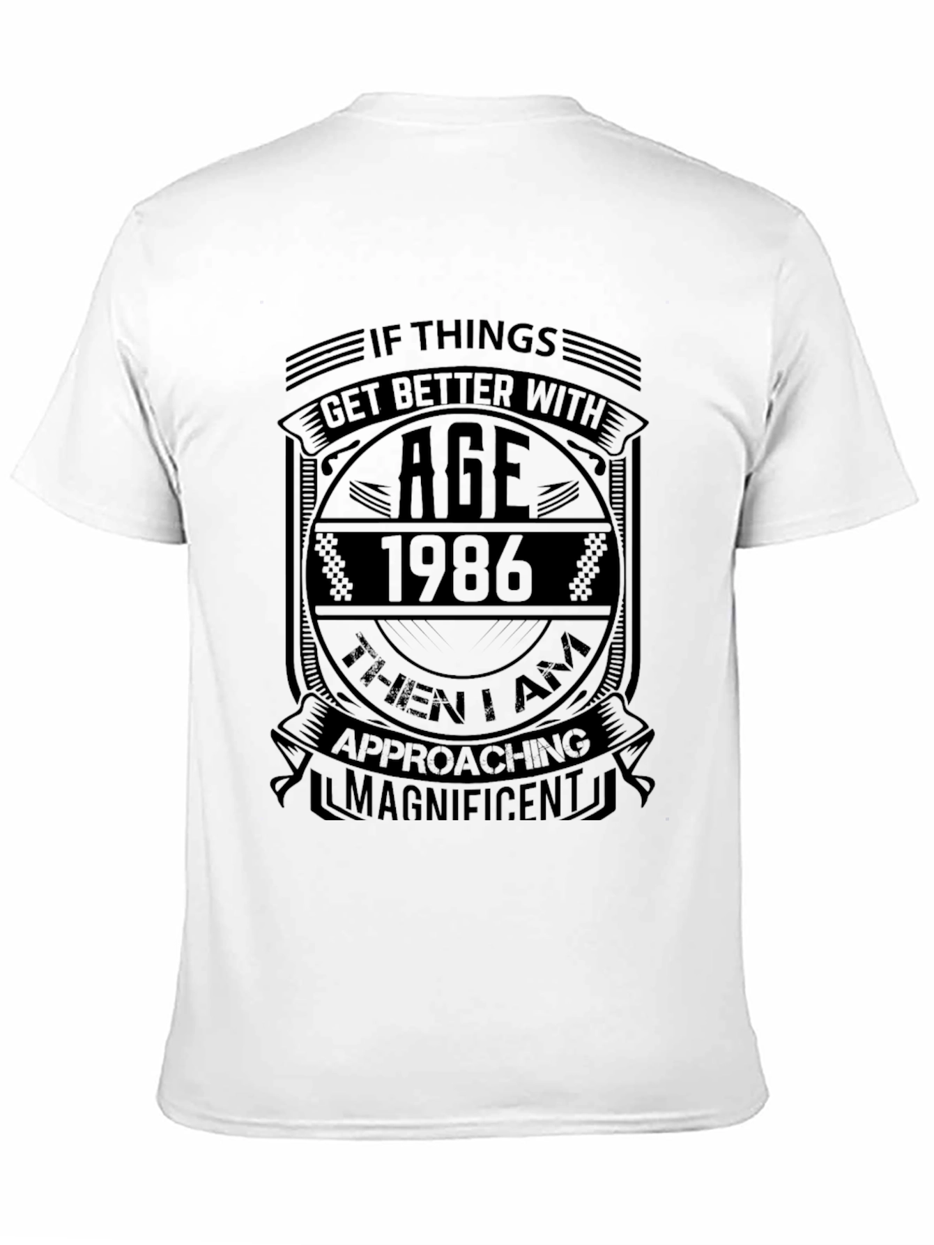 Black Age 1986 Birthday T-Shirt view 11