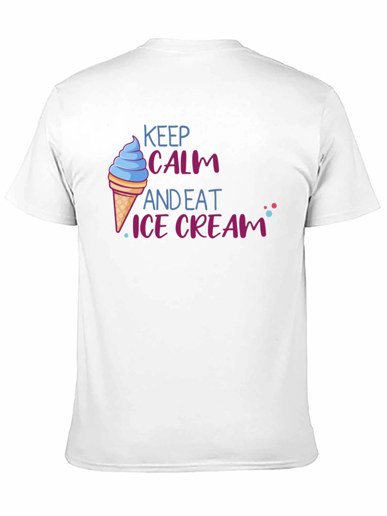 Black Keep Calm and Eat Ice Cream T-Shirt - Fun Novelty Tee view 11