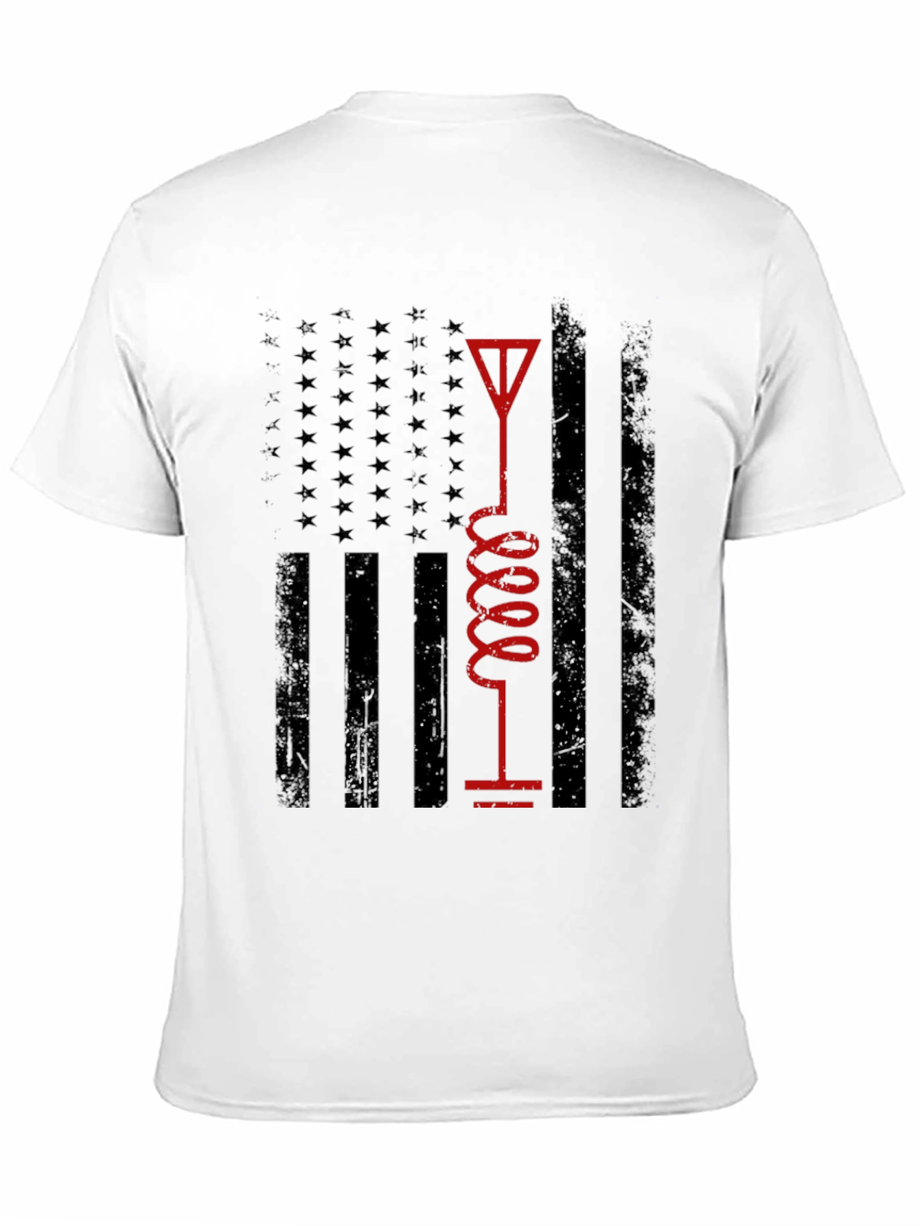 Black American Flag Ham Radio Operator T-Shirt view 11