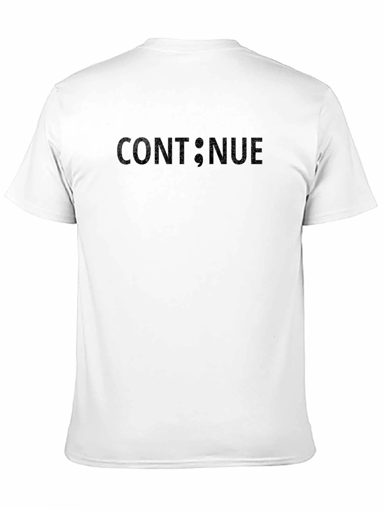 Black Continue Semicolon Statement T-Shirt view 11