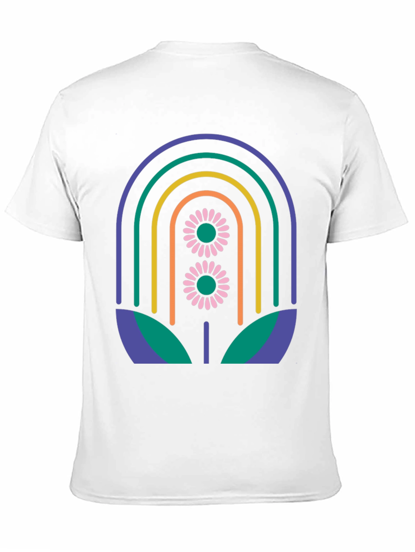 Black Retro Floral Rainbow Graphic Tee view 11
