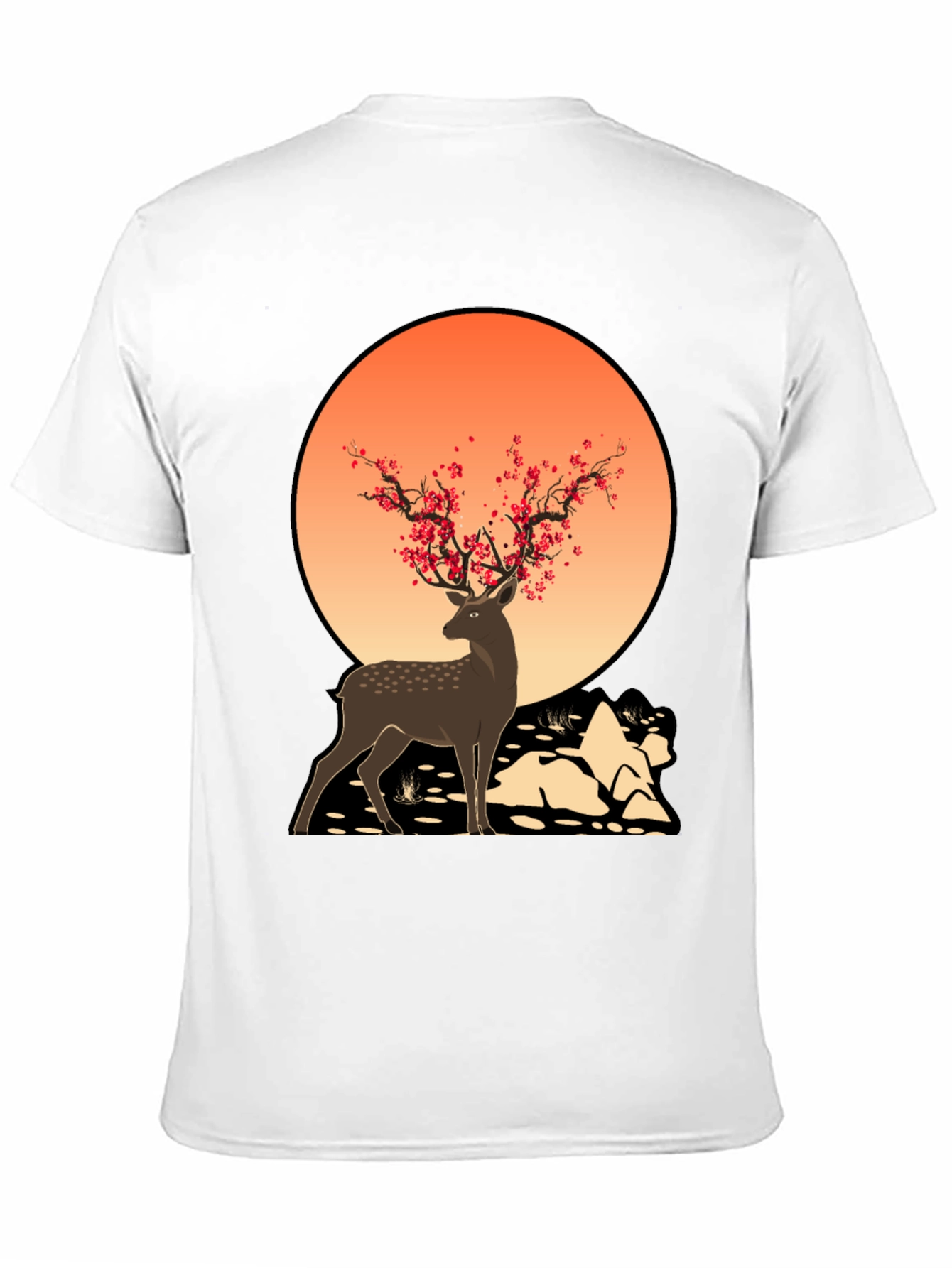Black Deer and Blossom T-Shirt view 11