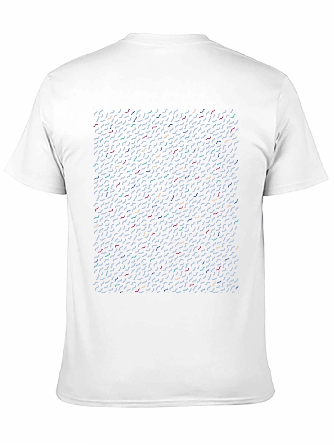 Abstract Line Pattern Black T-Shirt - 11