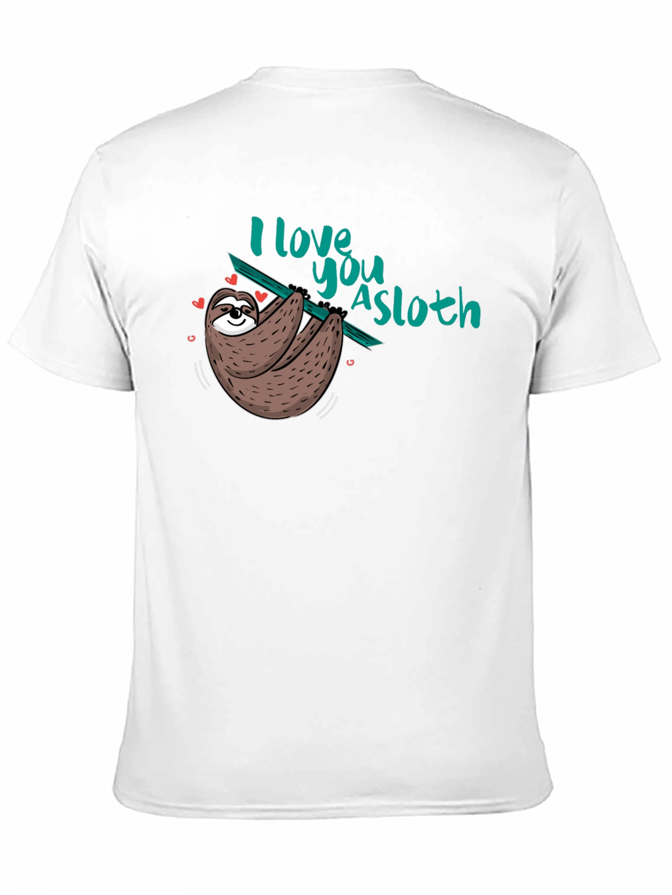 Black I love you a sloth Black T-Shirt view 11