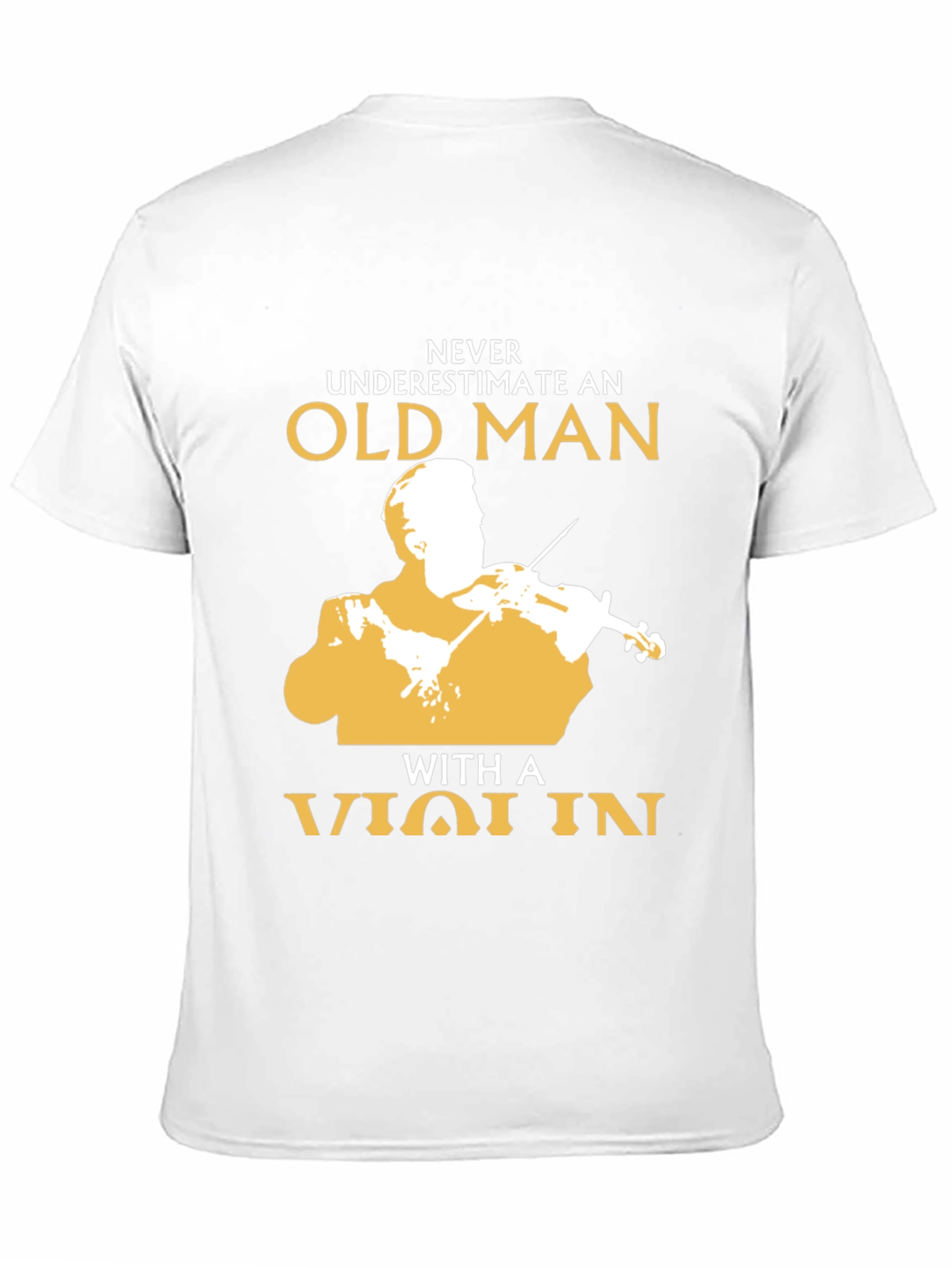 Black Never Underestimate Old Man with Violin Black T-Shirt view 11