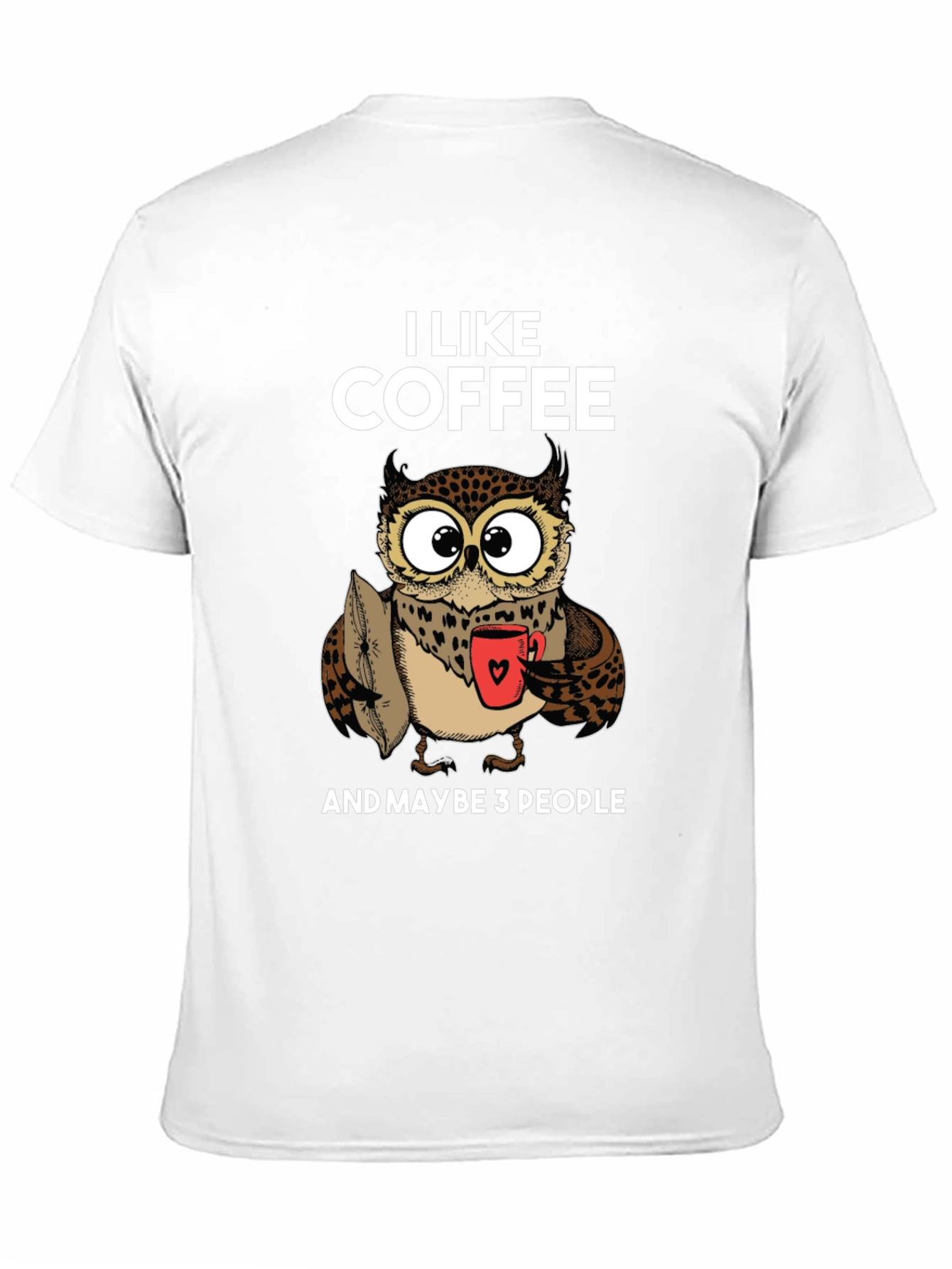 Black Funny Owl Coffee Lover T-Shirt - I Like Coffee view 11