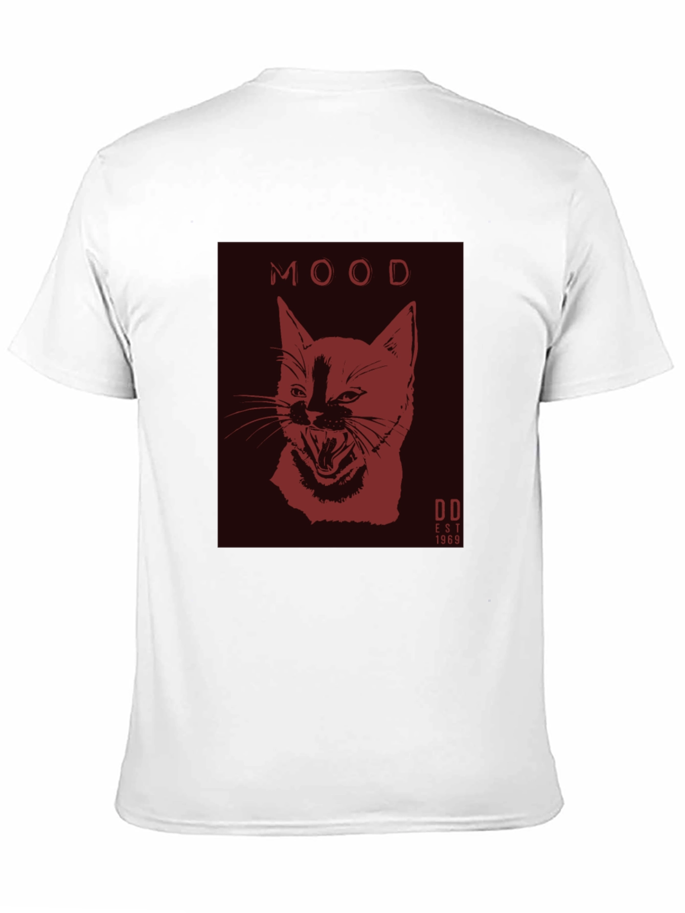 Black Moody Cat Graphic Tee - Black Cotton Comfort view 11