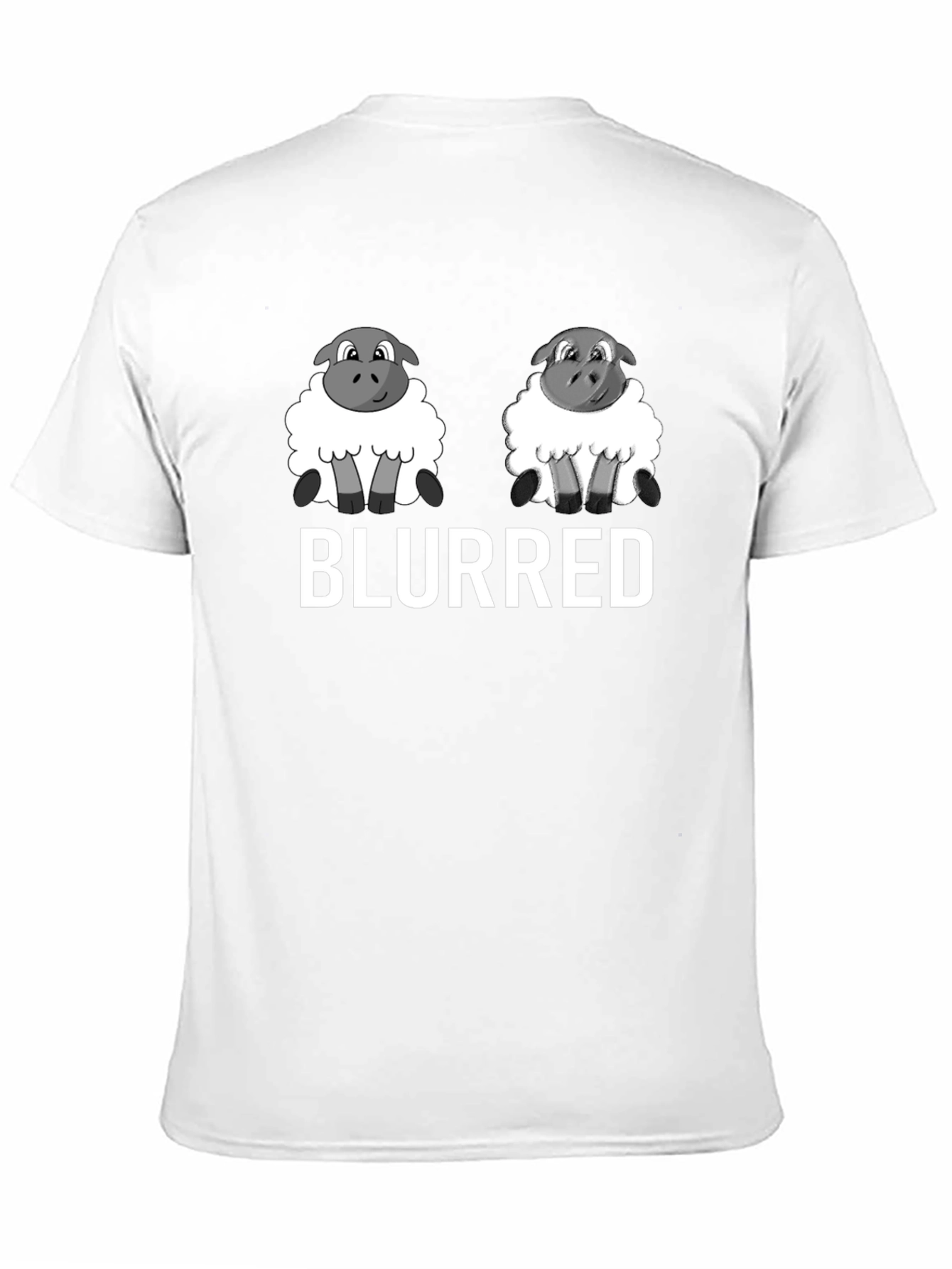 Black Blurred Sheep T-Shirt - Cute & Funny view 11