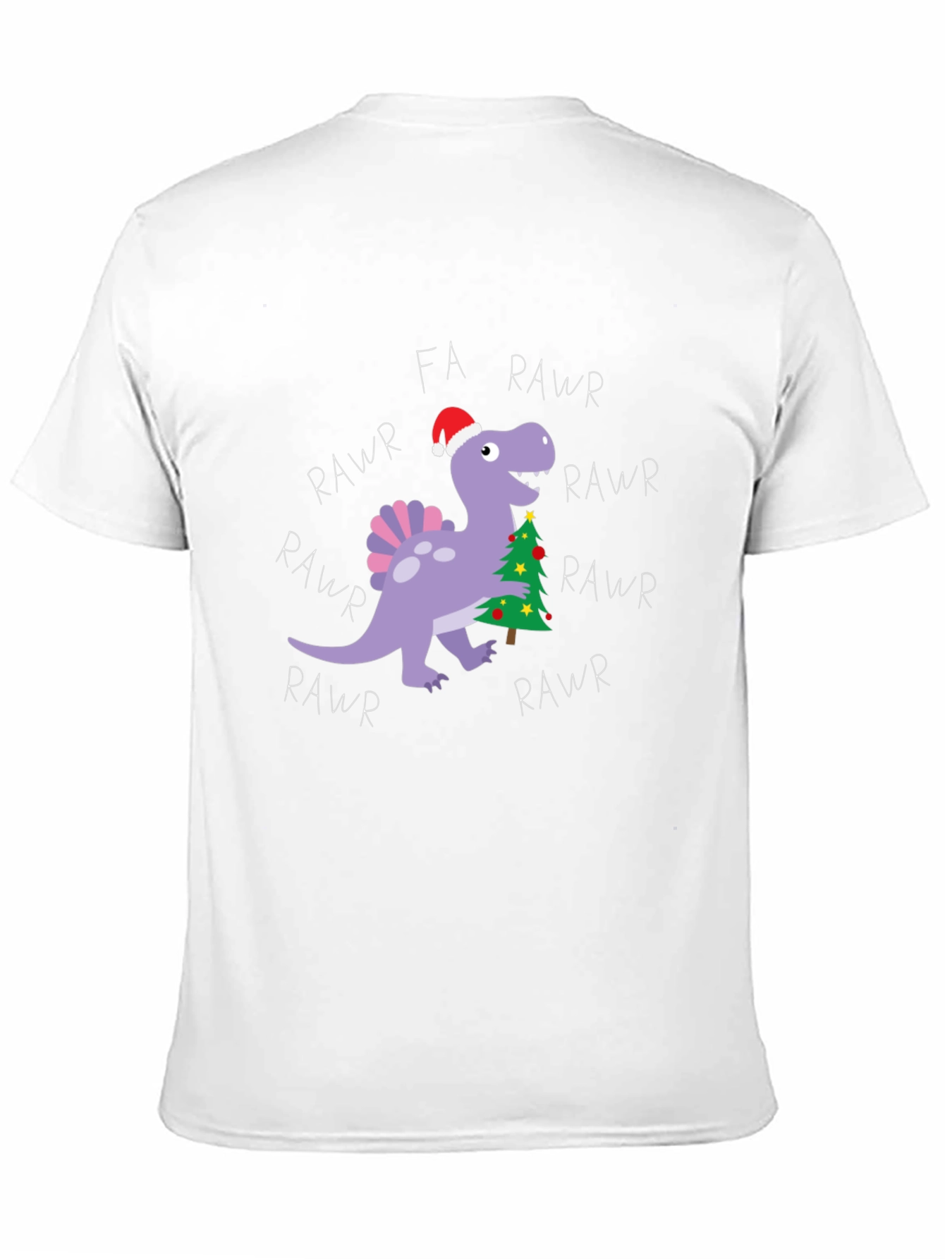 Black Fa Rawr Rawr Dinosaur Christmas T-Shirt view 11