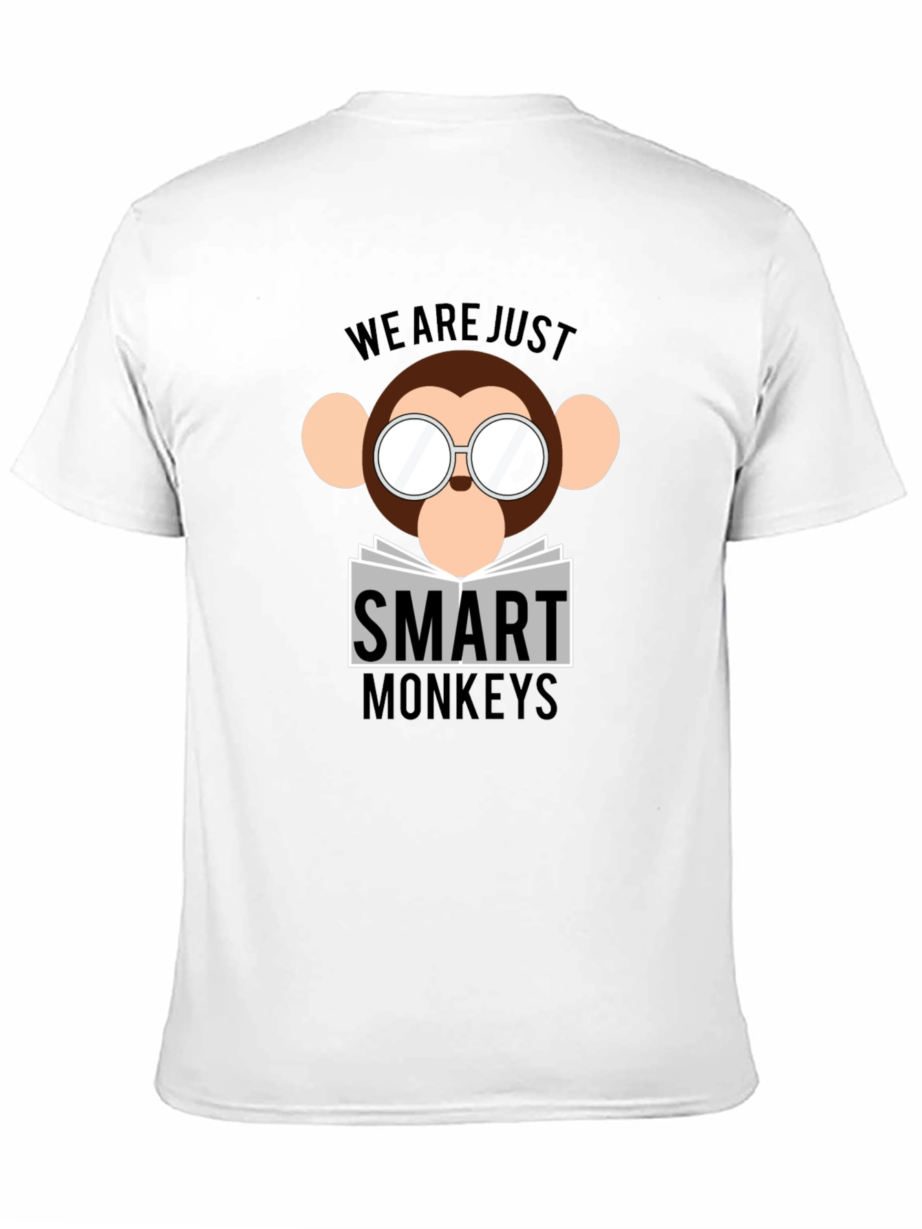 Black Smart Monkeys Graphic T-Shirt - Funny Animal Tee view 11
