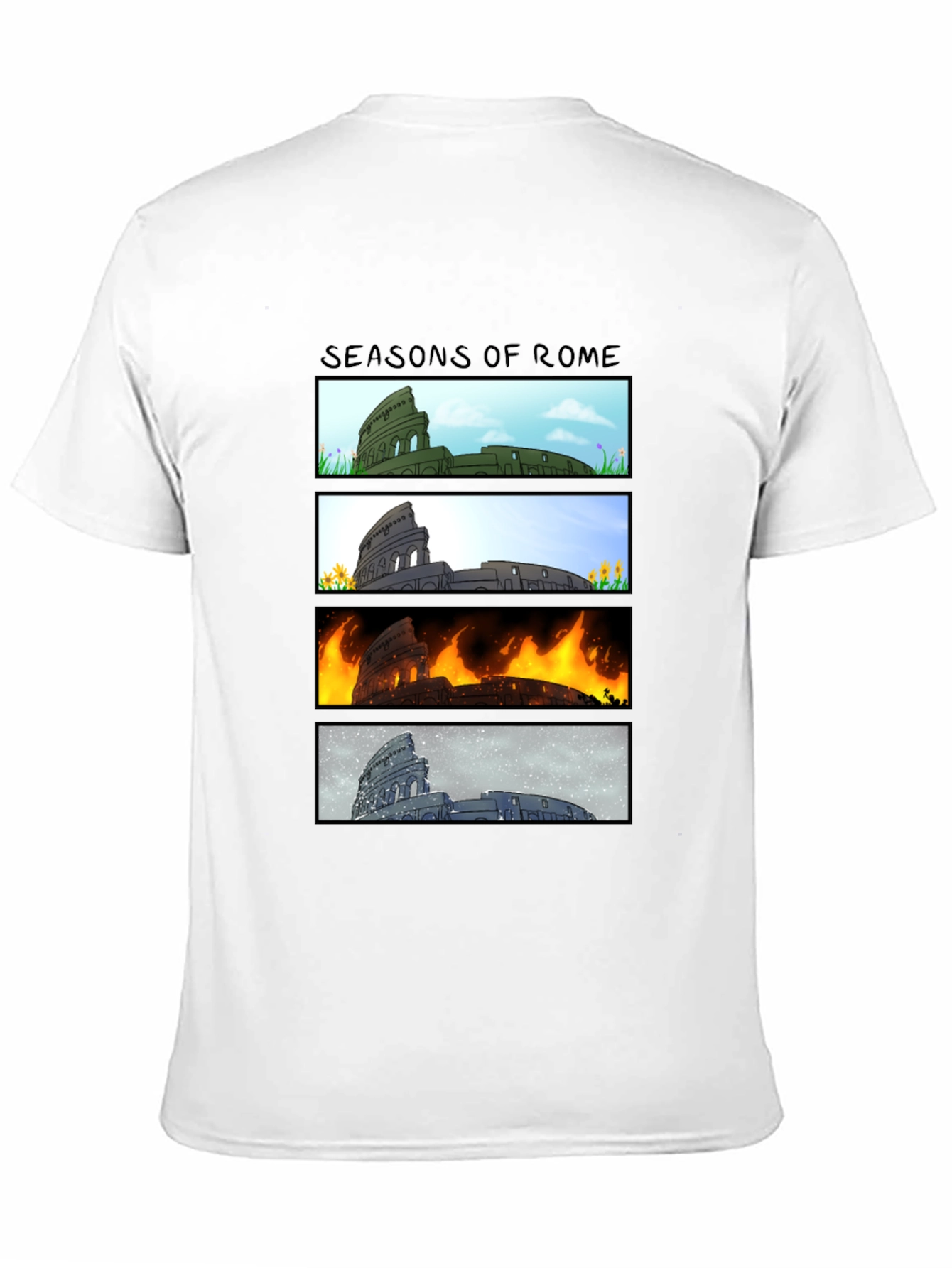 Black Seasons of Rome Graphic T-Shirt view 11