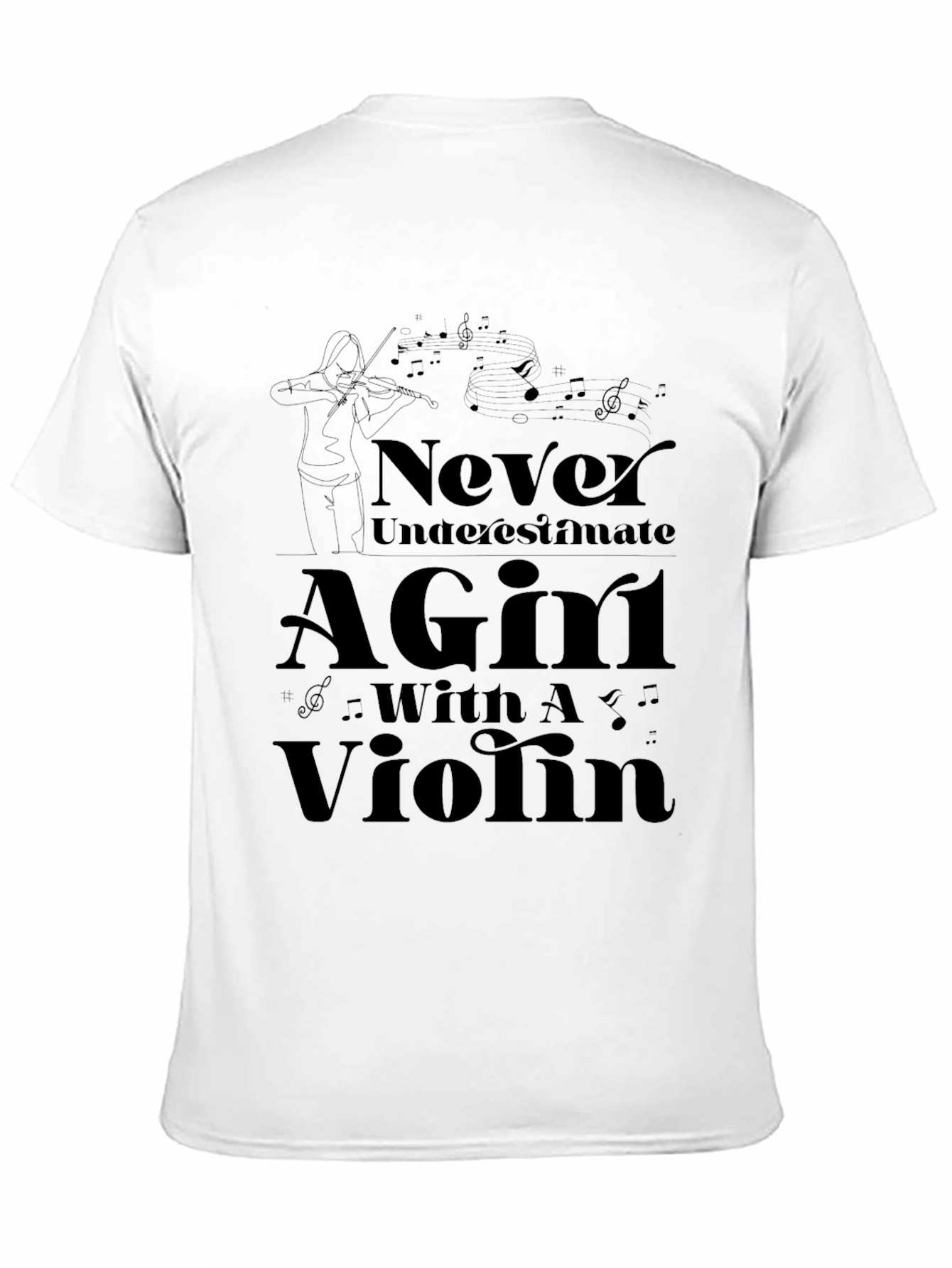 Black Never Underestimate A Girl With A Violin T-Shirt view 11