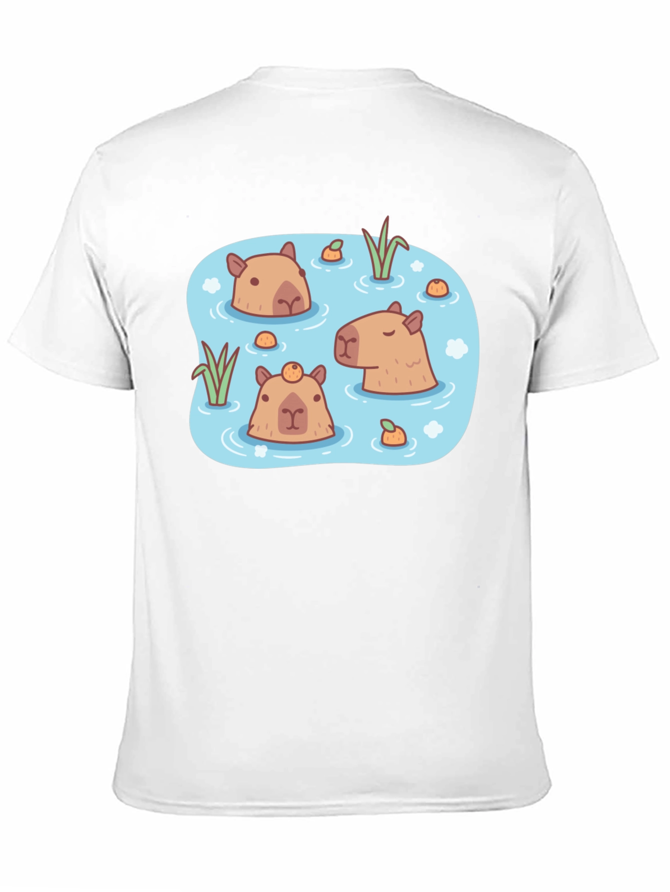 Black Capybara Pond T-Shirt - Relaxed Aquatic Design view 11