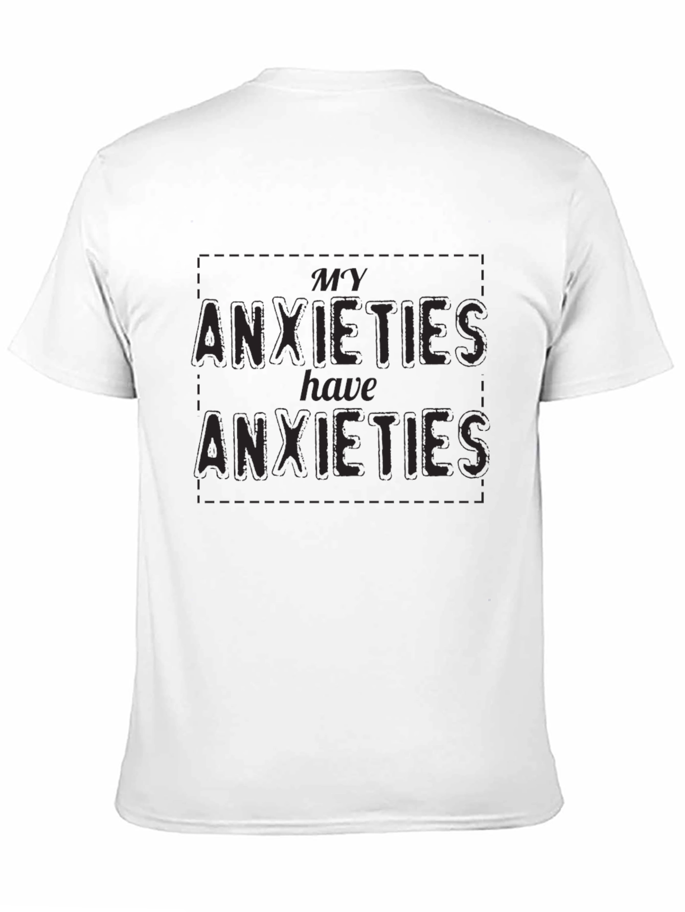 Black Anxiety Humor Graphic Tee - Black view 11