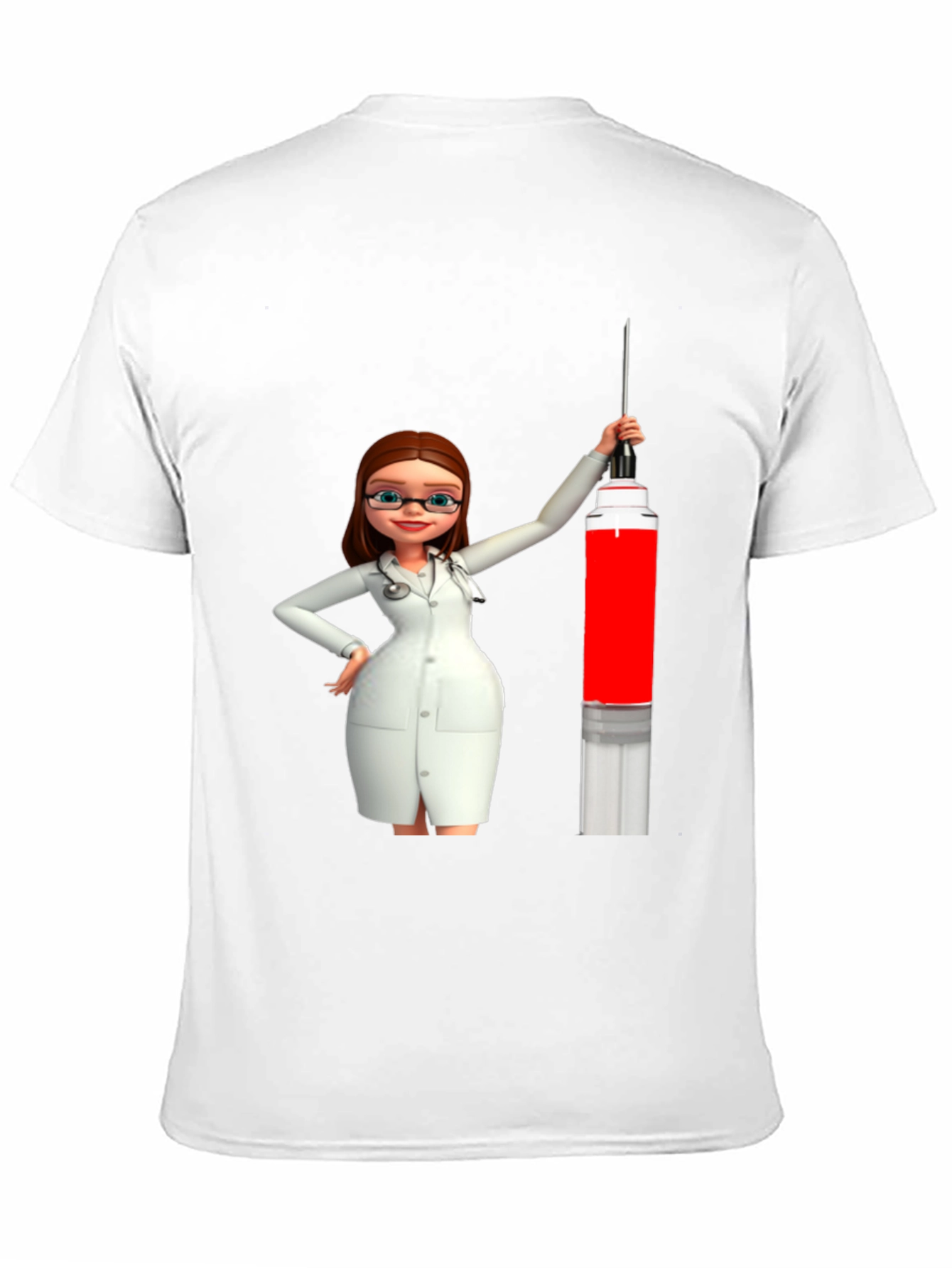 Black Novelty Cartoon Doctor T-Shirt view 11