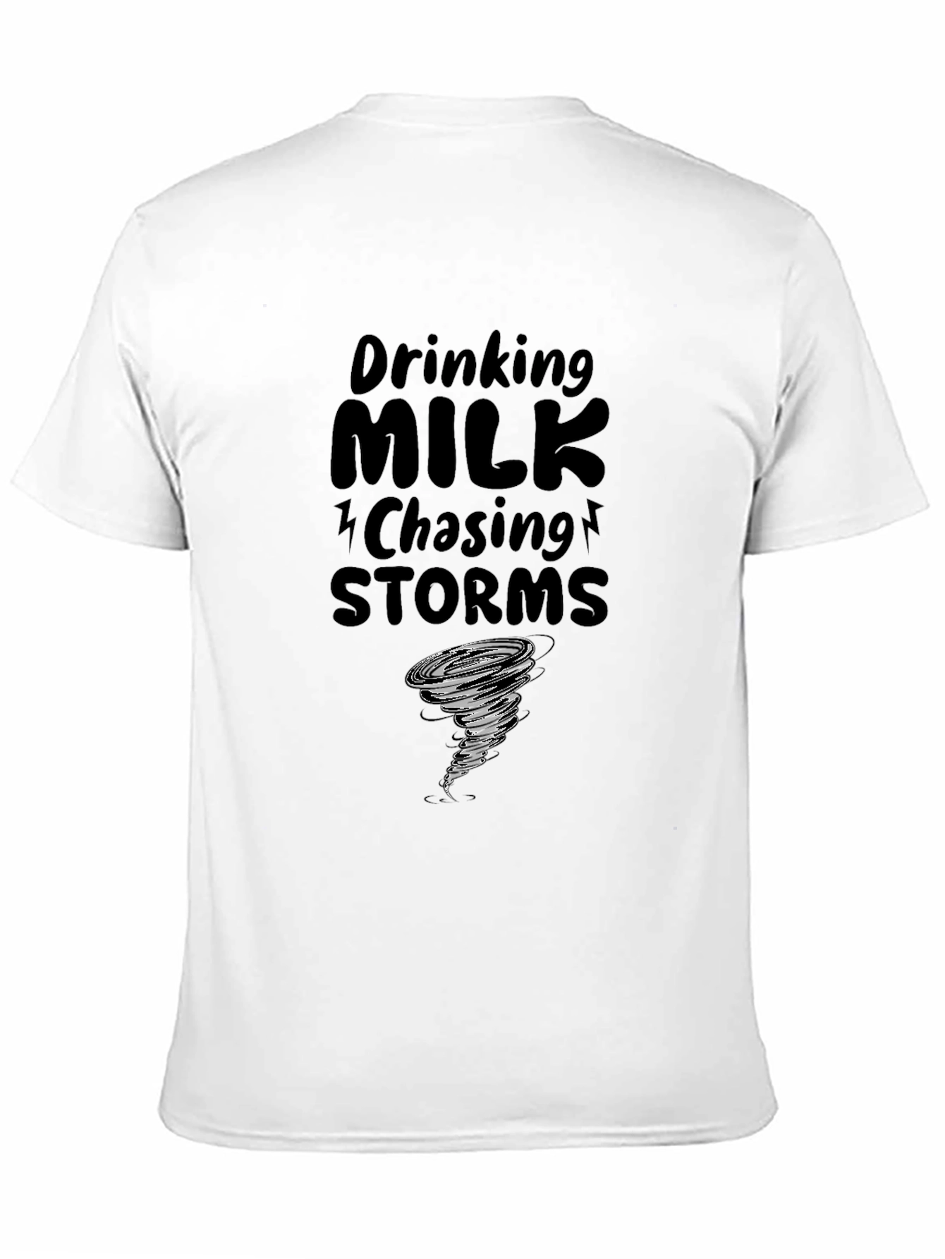 Black Drinking Milk Chasing Storms Graphic Tee view 11