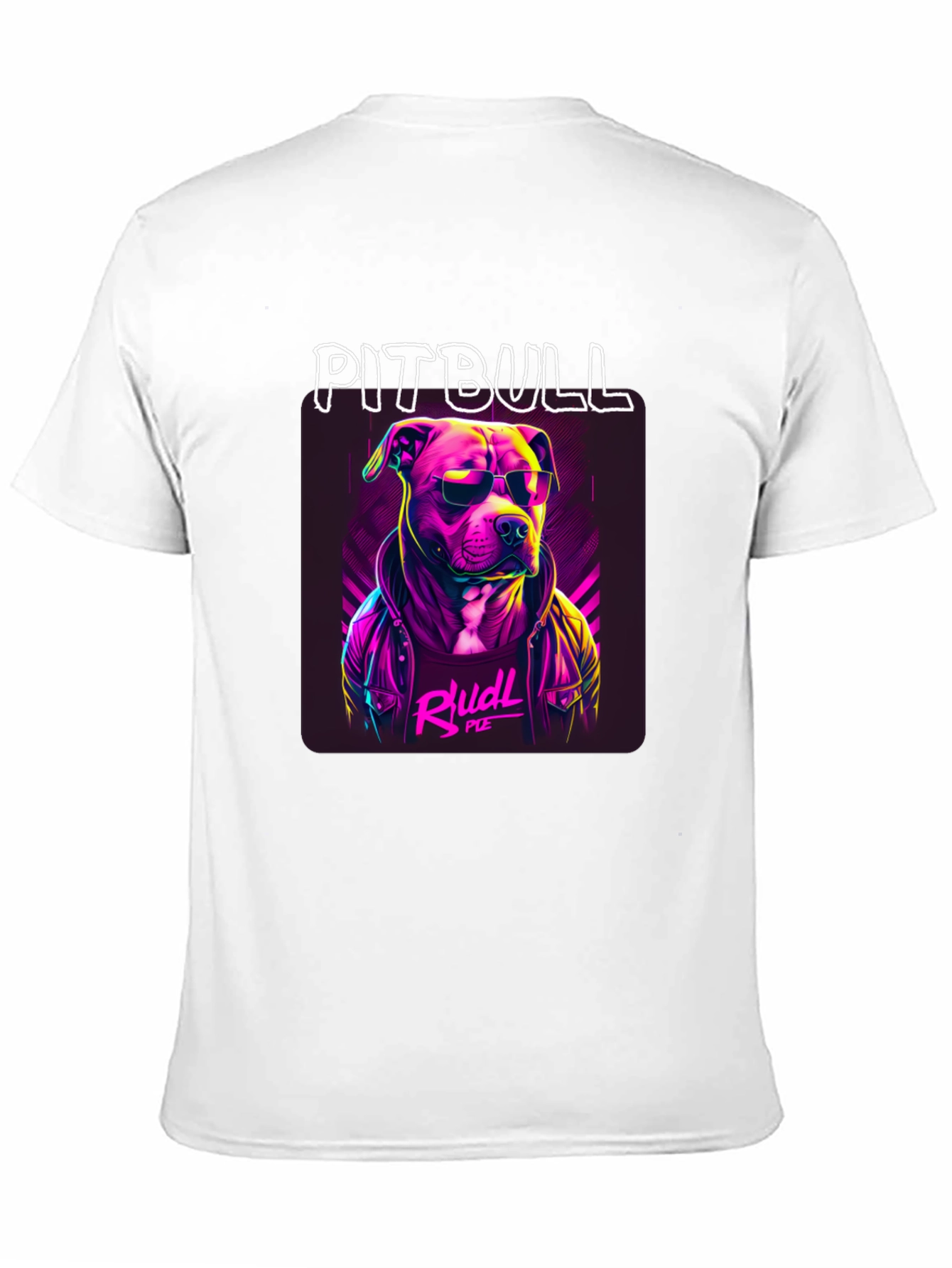 Black Cool Pitbull Graphic Tee - Black Cotton T-Shirt view 11