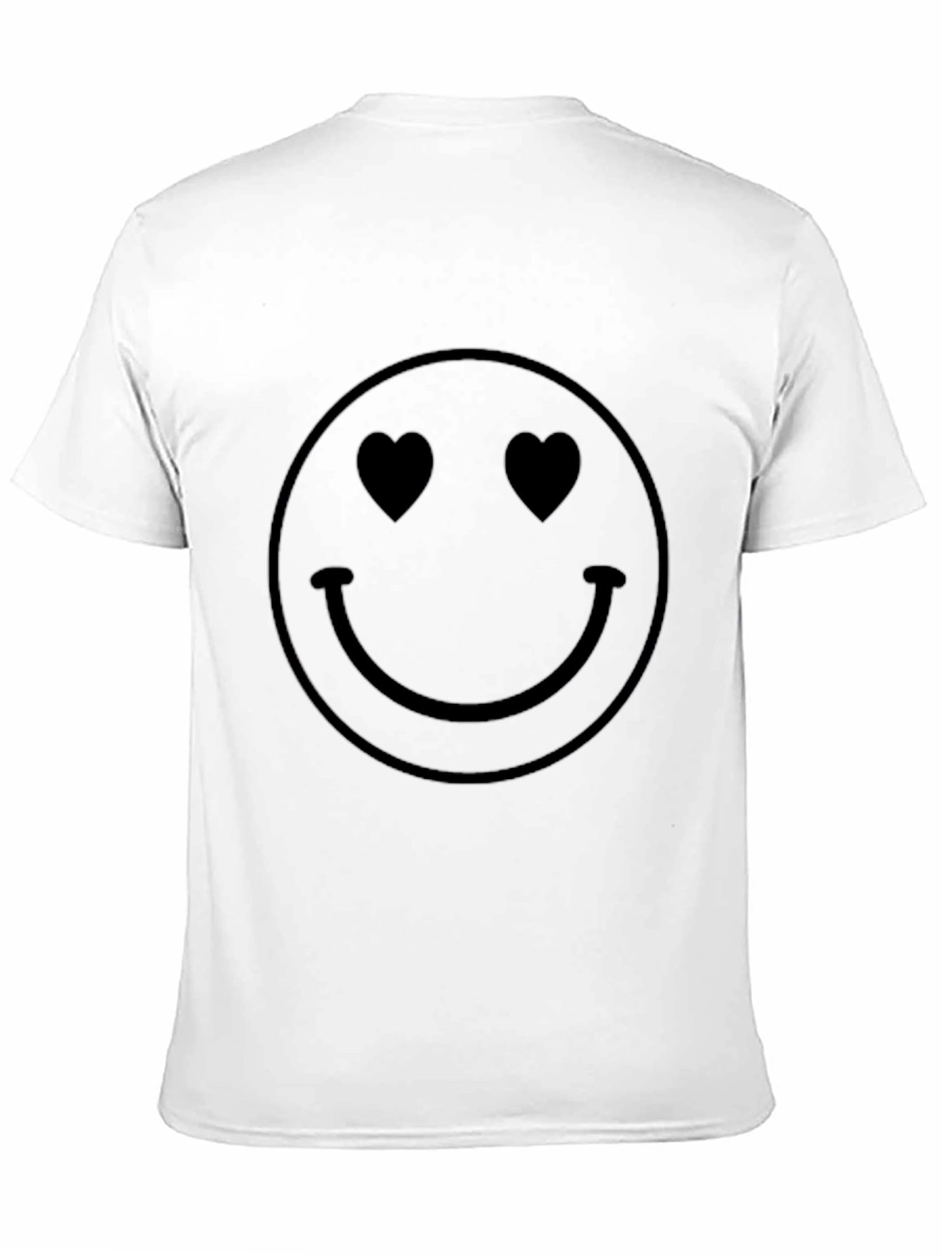 Black Smiley Face Heart Eyes Graphic Tee - Black view 11