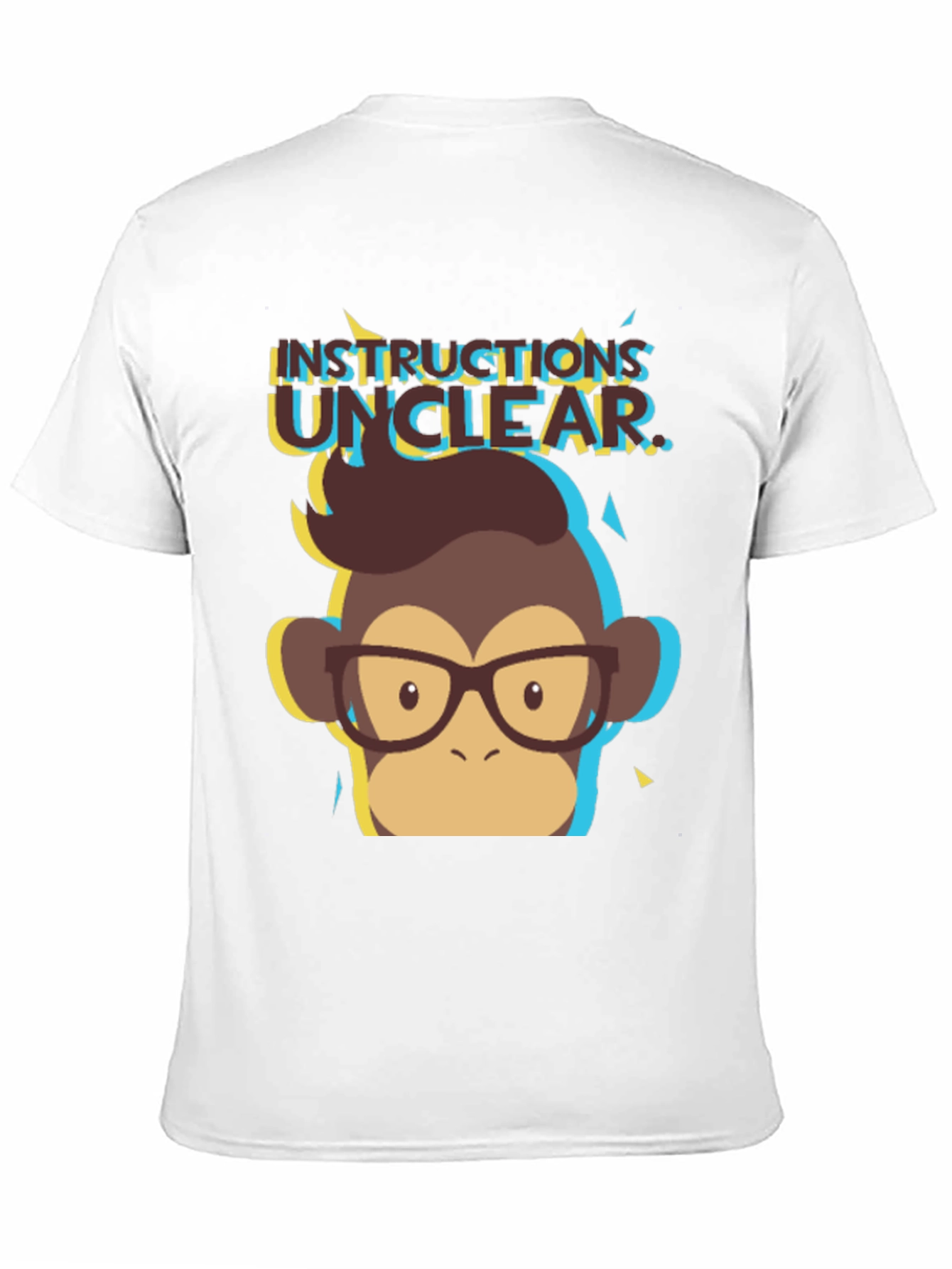 Black Instructions Unclear Monkey Graphic Tee - Black T-Shirt view 11