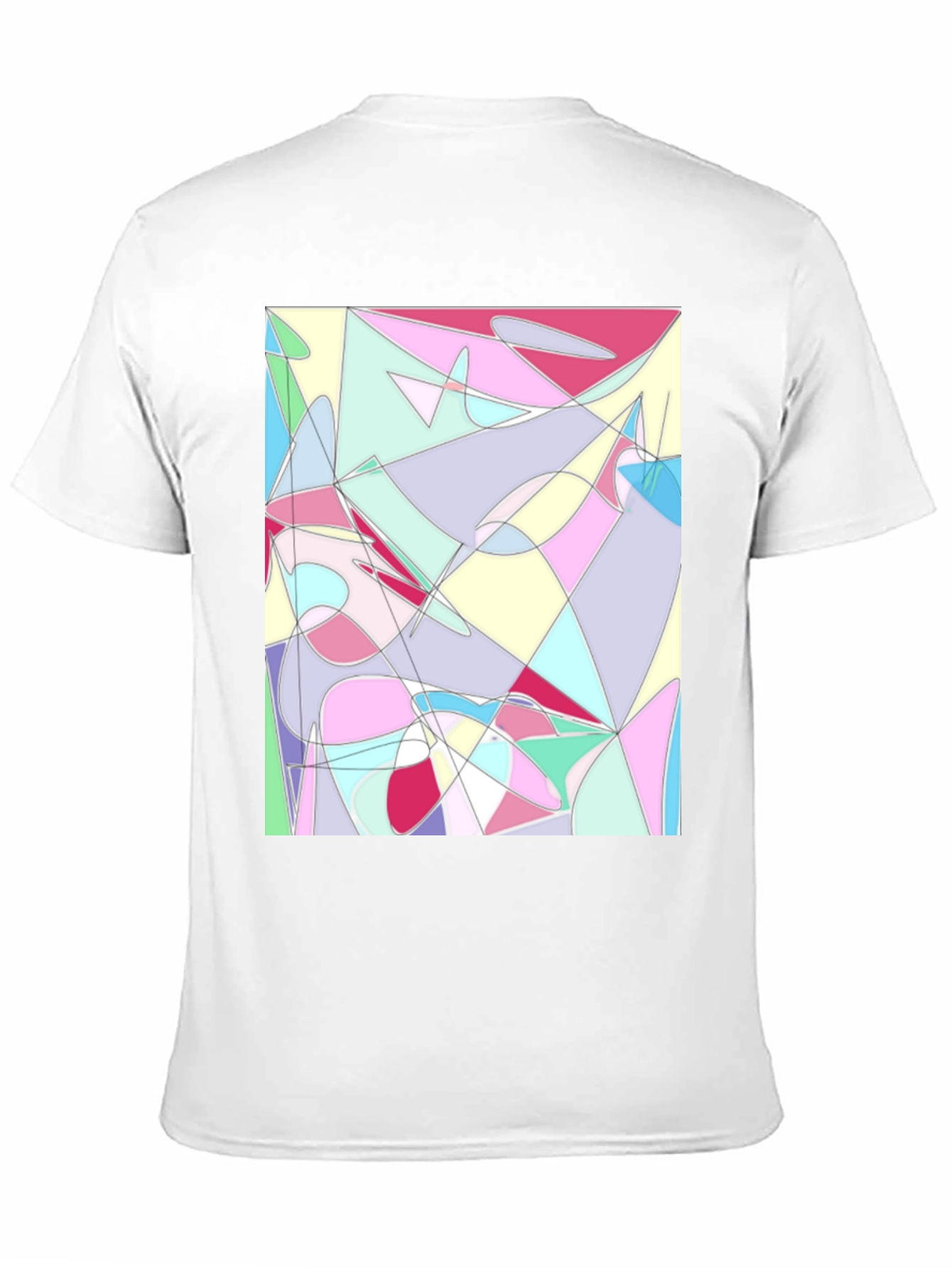 Black Abstract Geometric Print Black T-Shirt view 11