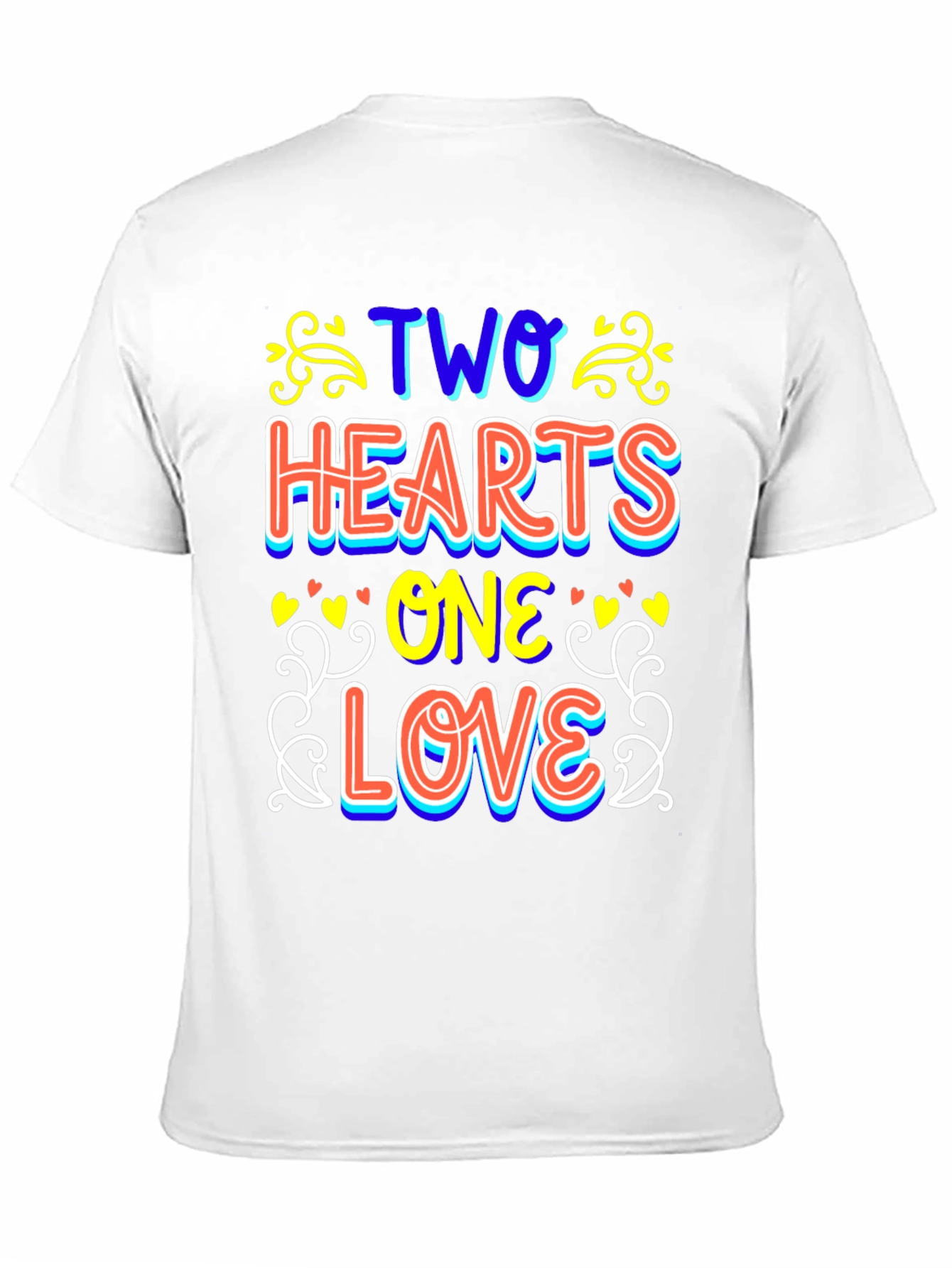 Black Two Hearts One Love Black T-Shirt view 11