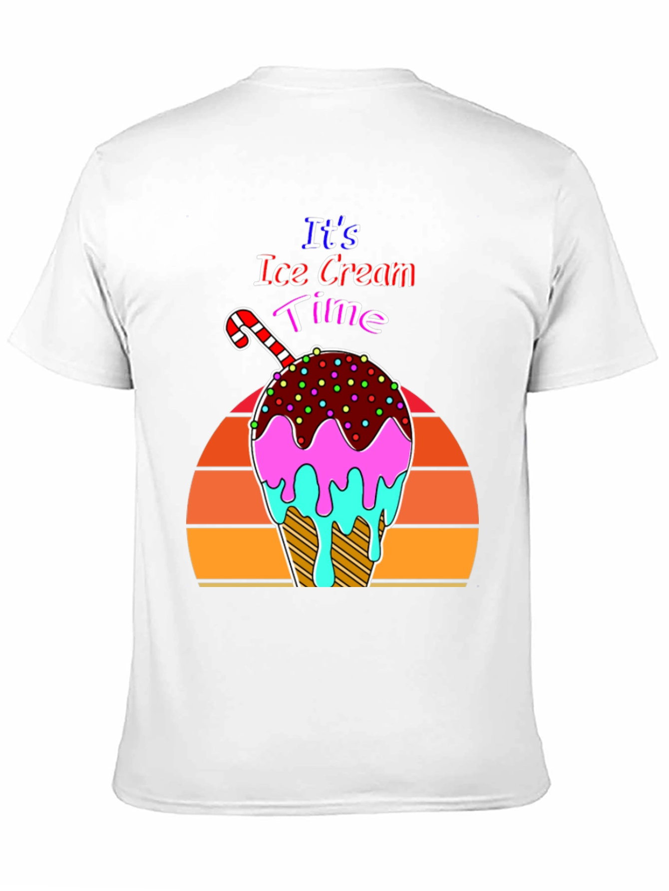 Black It's Ice Cream Time Retro T-Shirt view 11